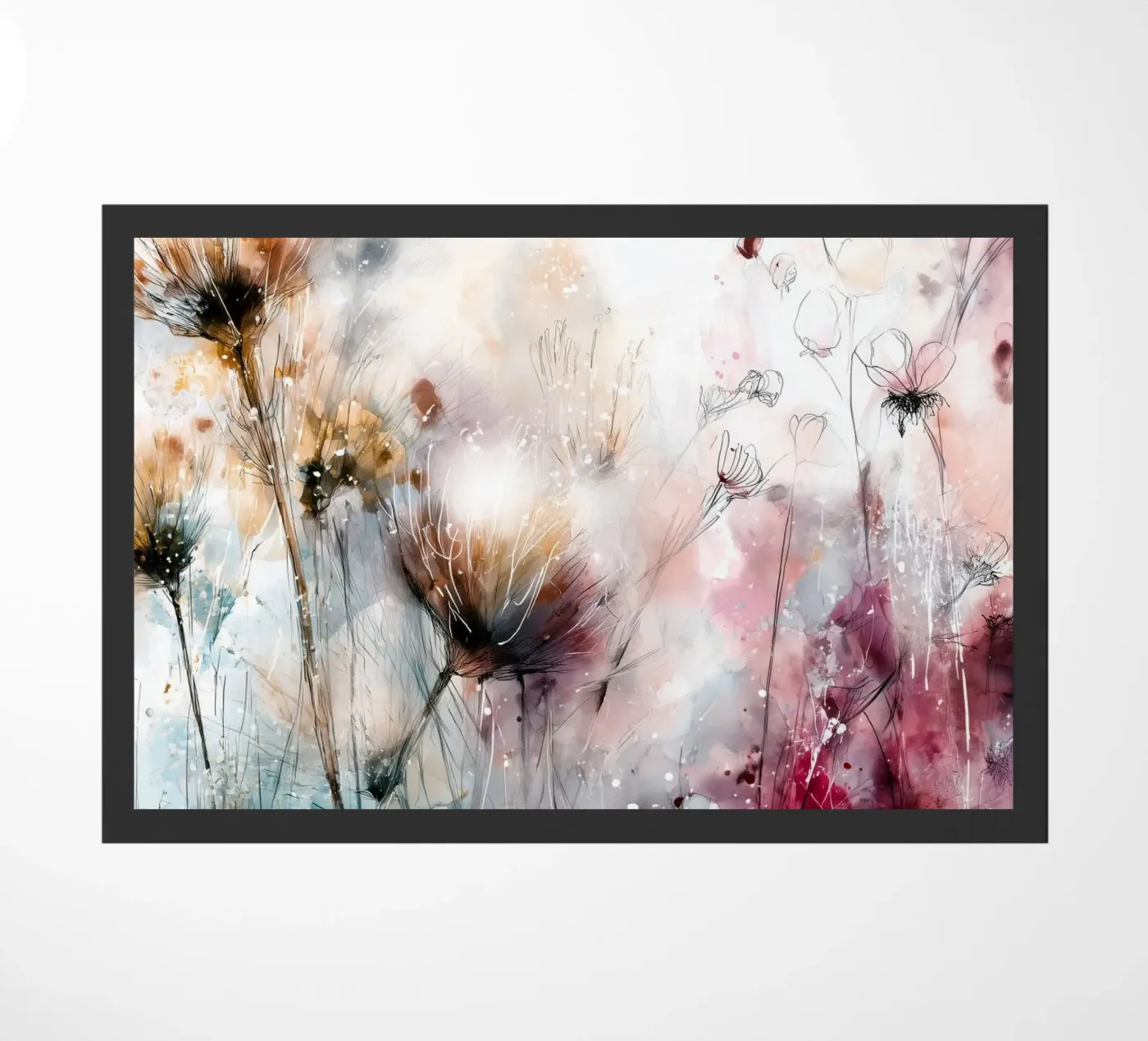 Magic flowers doormat by Justyna Jaszke JBJart