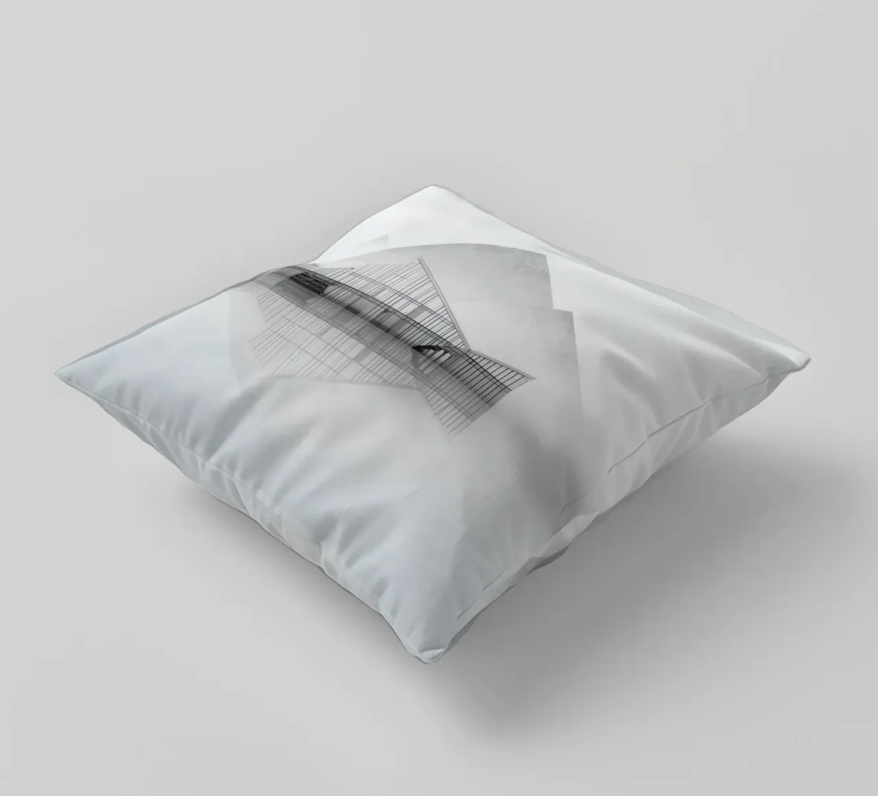Reflets d'Arctique - Queen between mist and glass decorative cushion by Affiches Minimalistes