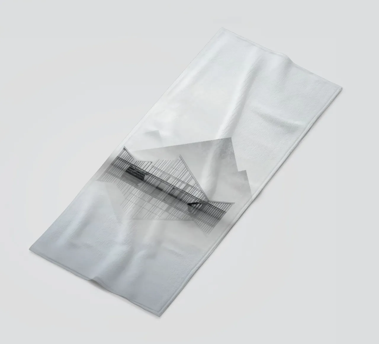Reflets d'Arctique - Queen between mist and glass beach towel by Affiches Minimalistes