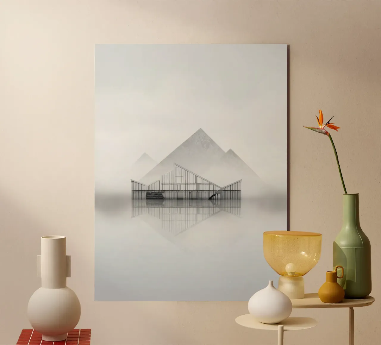 Reflets d'Arctique - Queen between mist and glass alu-dibond by Affiches Minimalistes