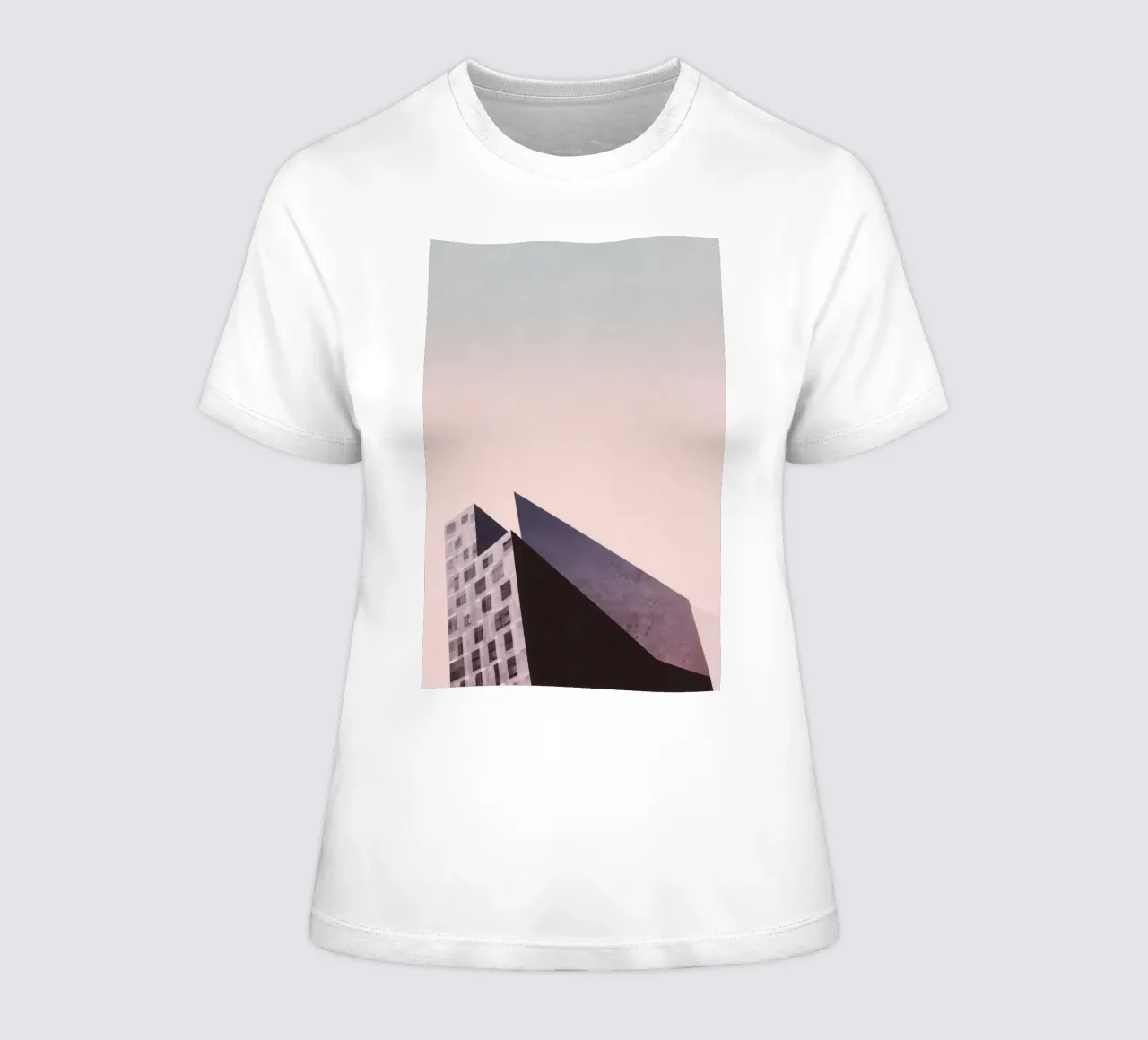 Pink geometry - Copenhagen sharp and soft women's fitted t-shirt by Affiches Minimalistes