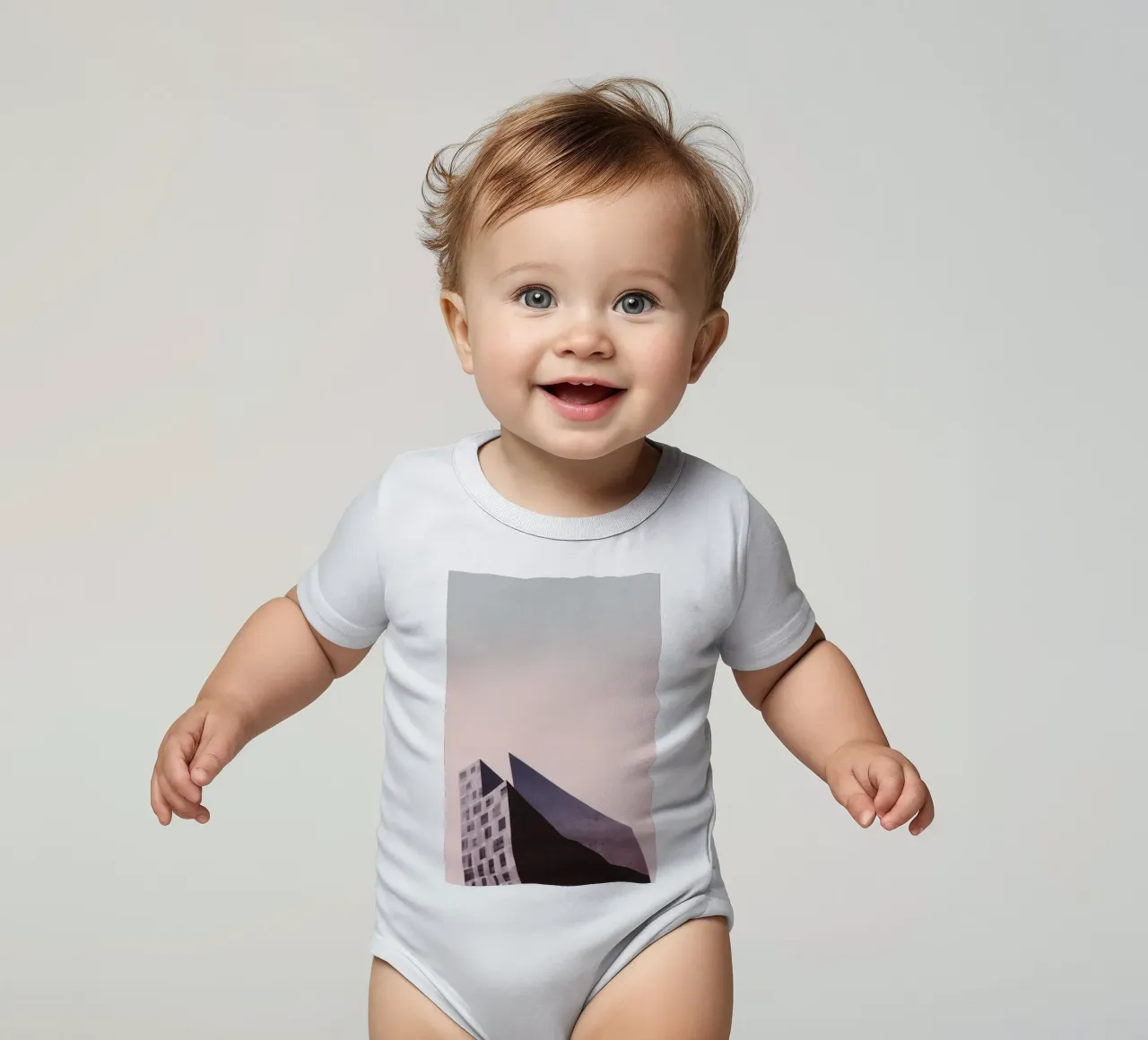 Geometria rosa - Copenaghen nitida e morbida body neonato maniche corte da Minimalistic