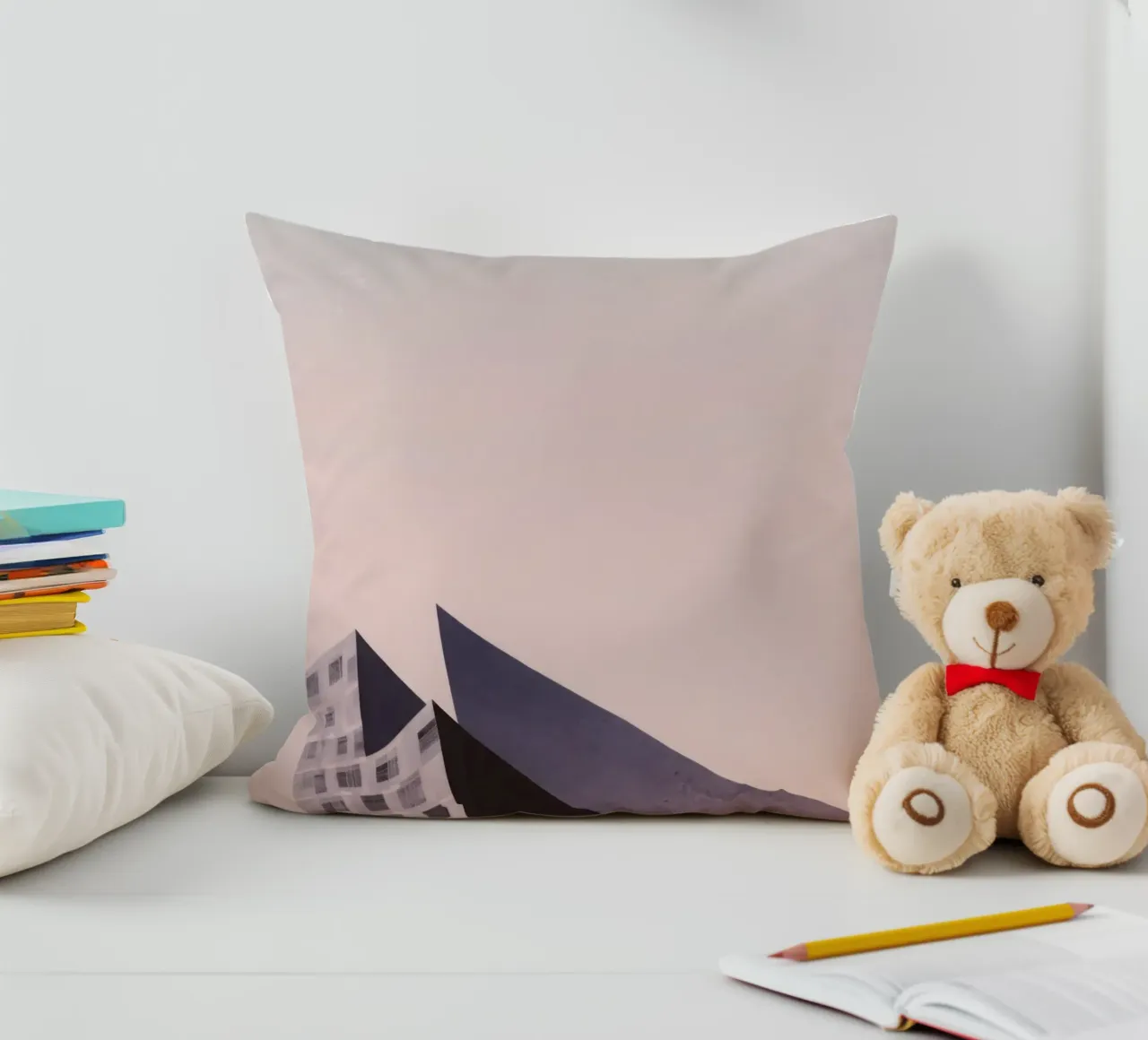 Pink geometry - Copenhagen sharp and soft decorative cushion by Affiches Minimalistes
