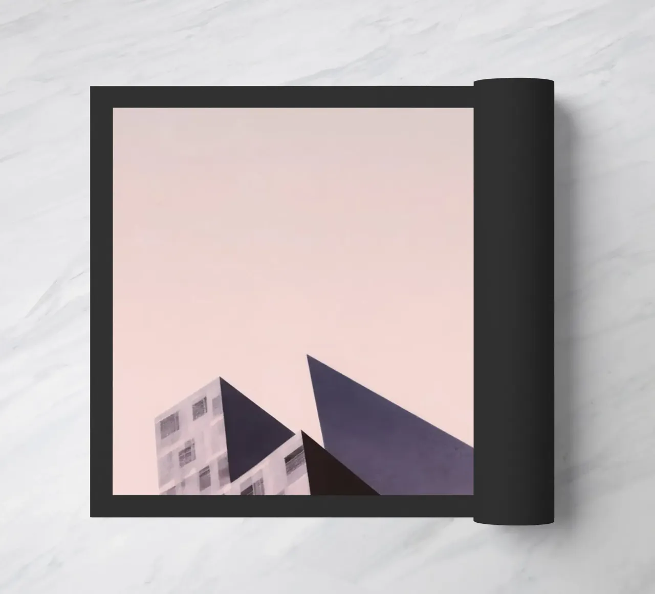 Pink geometry - Copenhagen sharp and soft doormat by Affiches Minimalistes