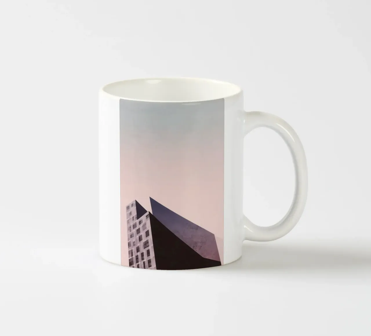 Pink geometry - Copenhagen sharp and soft ceramic mug by Affiches Minimalistes