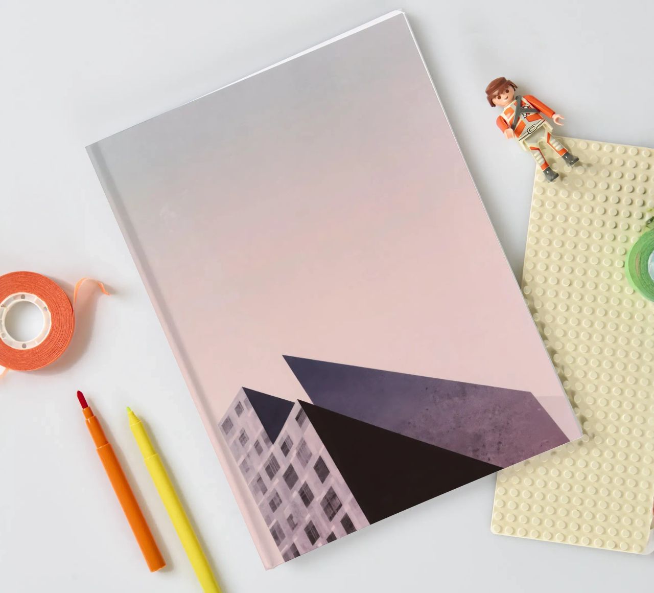 Pink geometry - Copenhagen sharp and soft notebook by Minimalistic