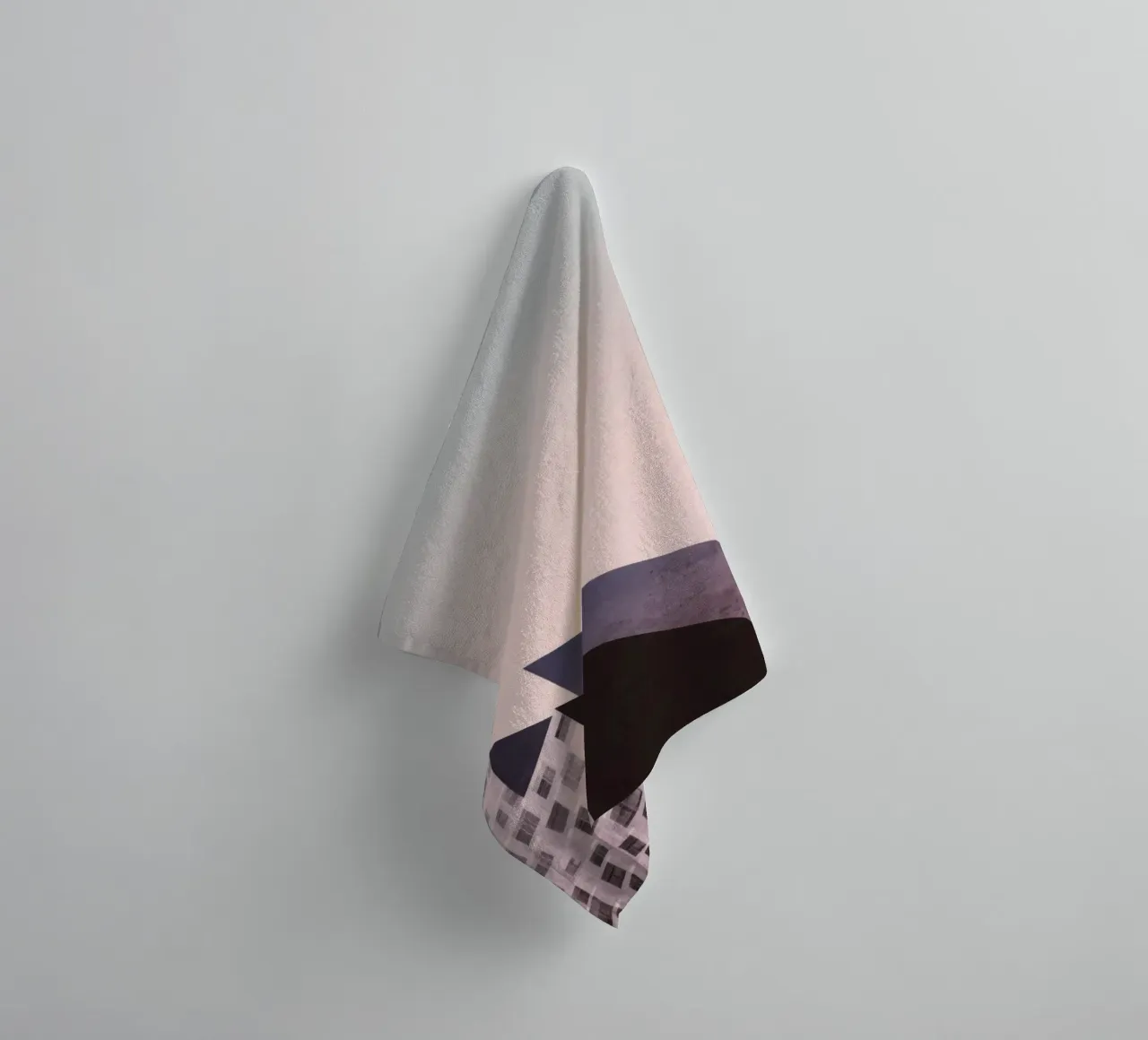 Pink geometry - Copenhagen sharp and soft towel by Affiches Minimalistes