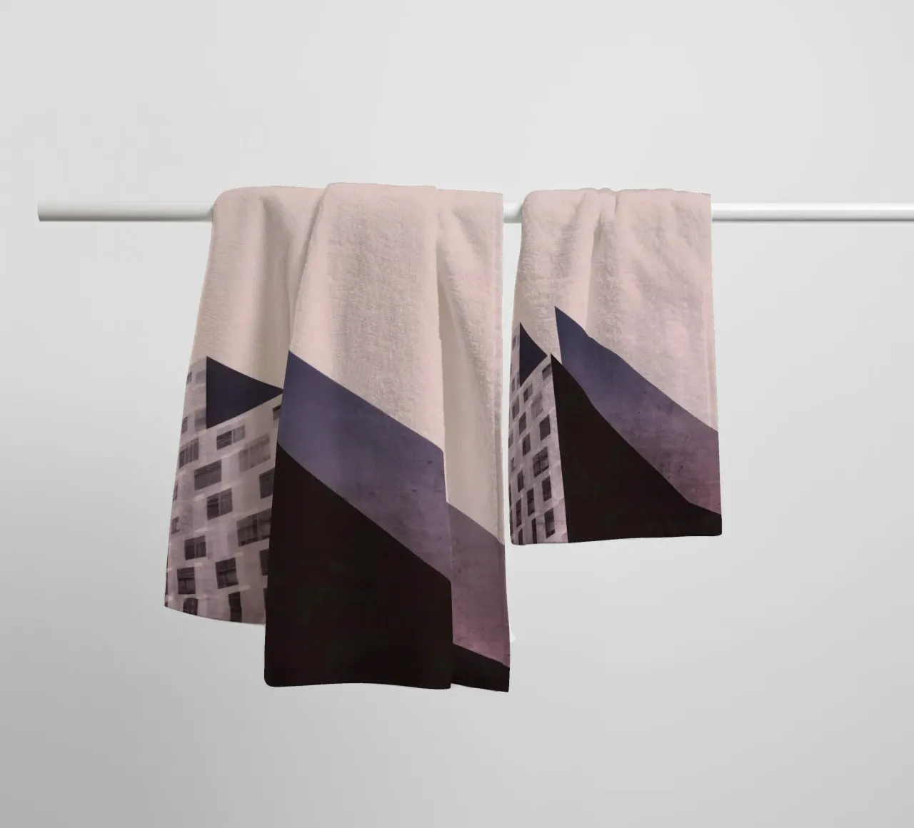 Pink geometry - Copenhagen sharp and soft towel by Affiches Minimalistes