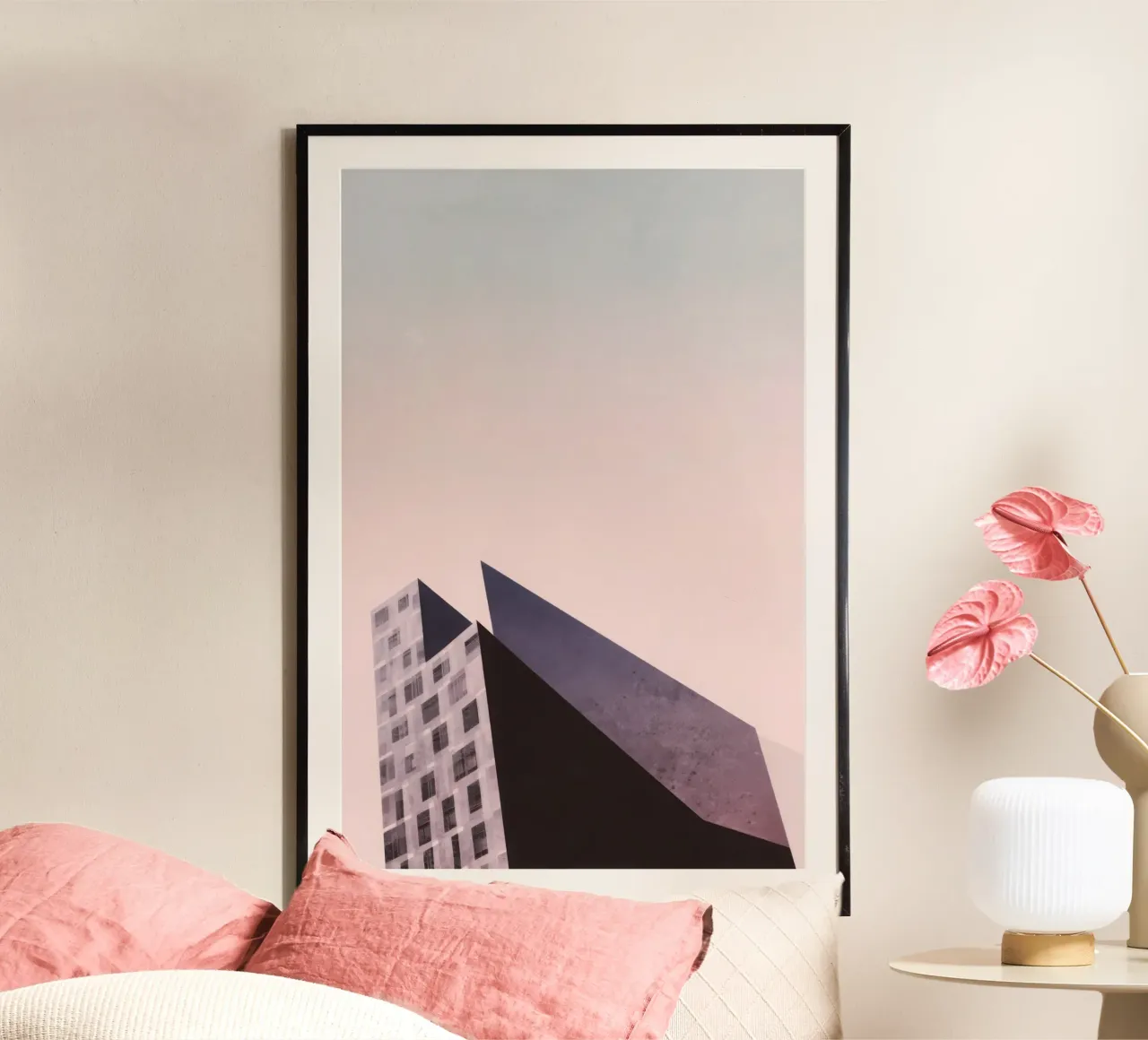 Géométrie rose – Copenhague tranchante et douce hahnemühle de Minimalistic