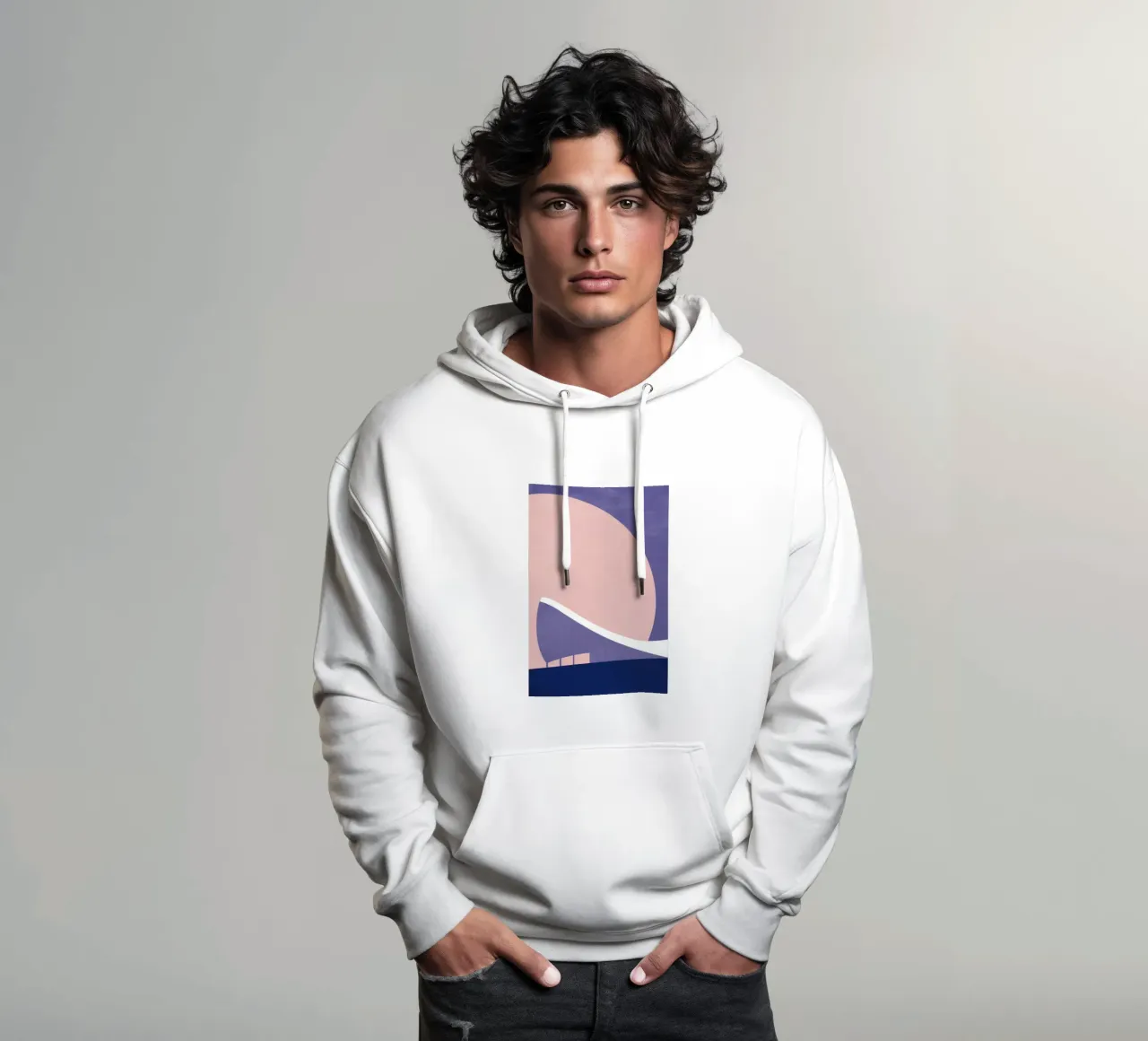Helsinki Solar - Nordische Linien in der Abenddämmerung Hoodie von Affiches Minimalistes