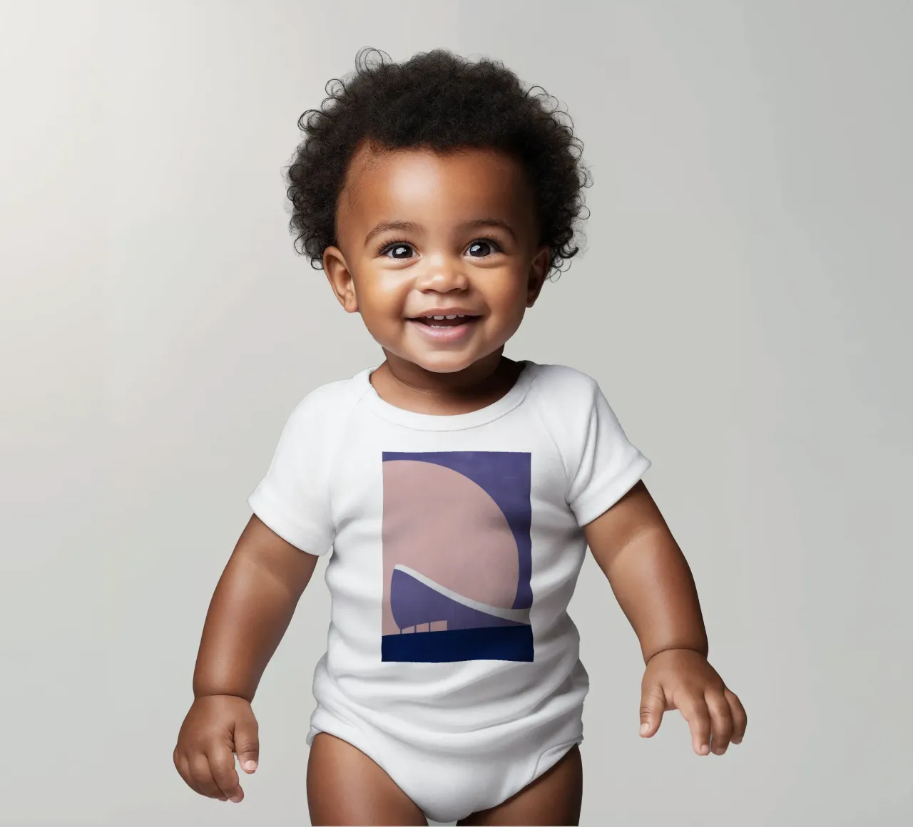 Helsinki Solar - Nordische Linien in der Abenddämmerung Kurzarm Babybody von Affiches Minimalistes