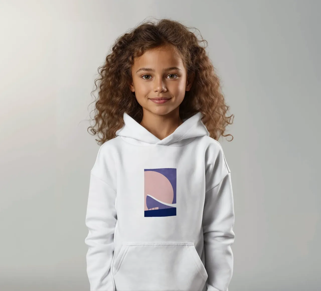 Solar Helsinki - Nordic lines at dusk kids hoodie by Affiches Minimalistes