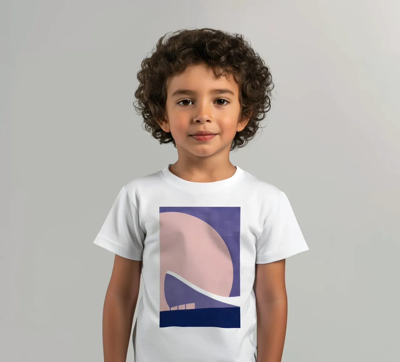 Helsinki solaire – Lignes nordiques au crépuscule t-shirt enfant de Affiches Minimalistes