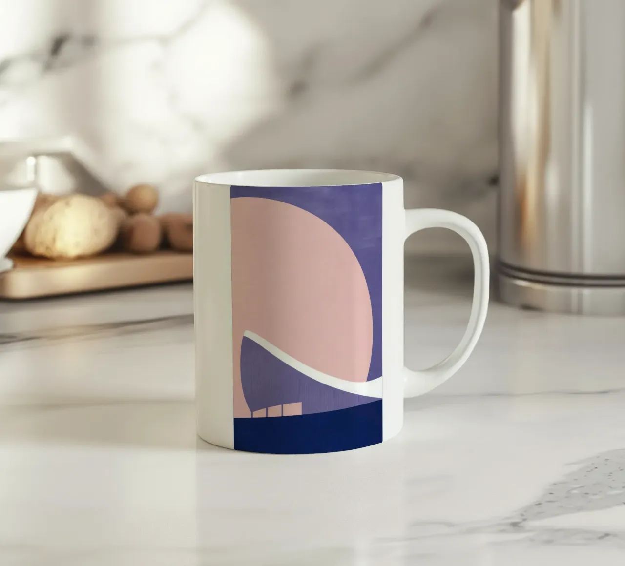 Solar Helsinki - Nordic lines at dusk ceramic mug by Affiches Minimalistes