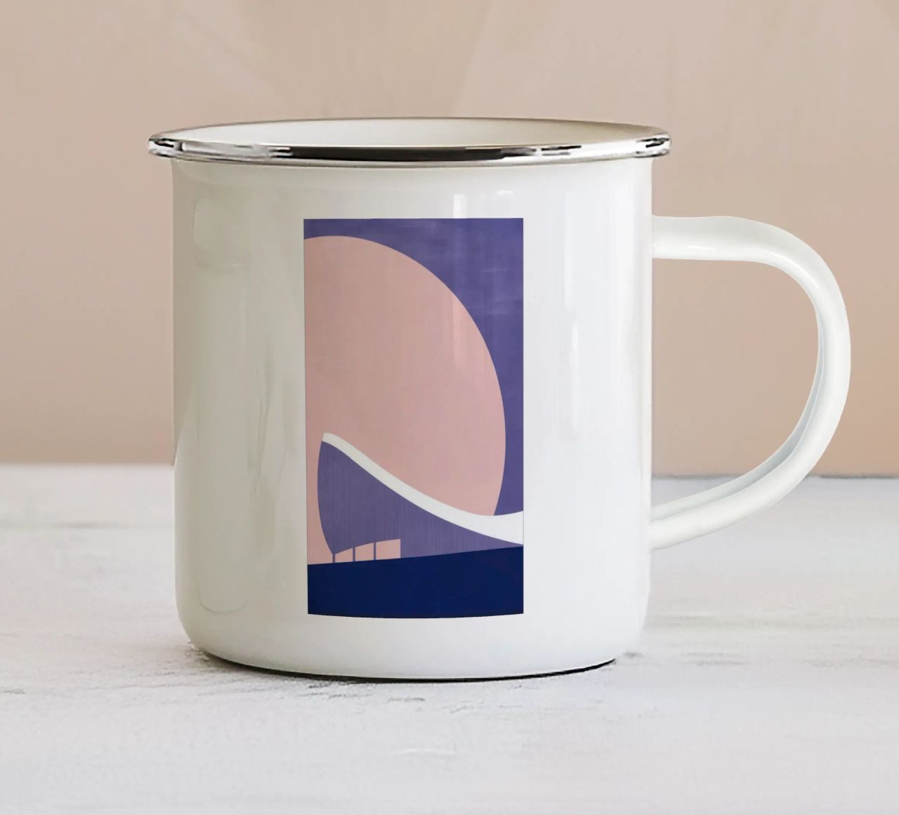 Solar Helsinki - Linee nordiche al tramonto tazza in smalto da Minimalistic
