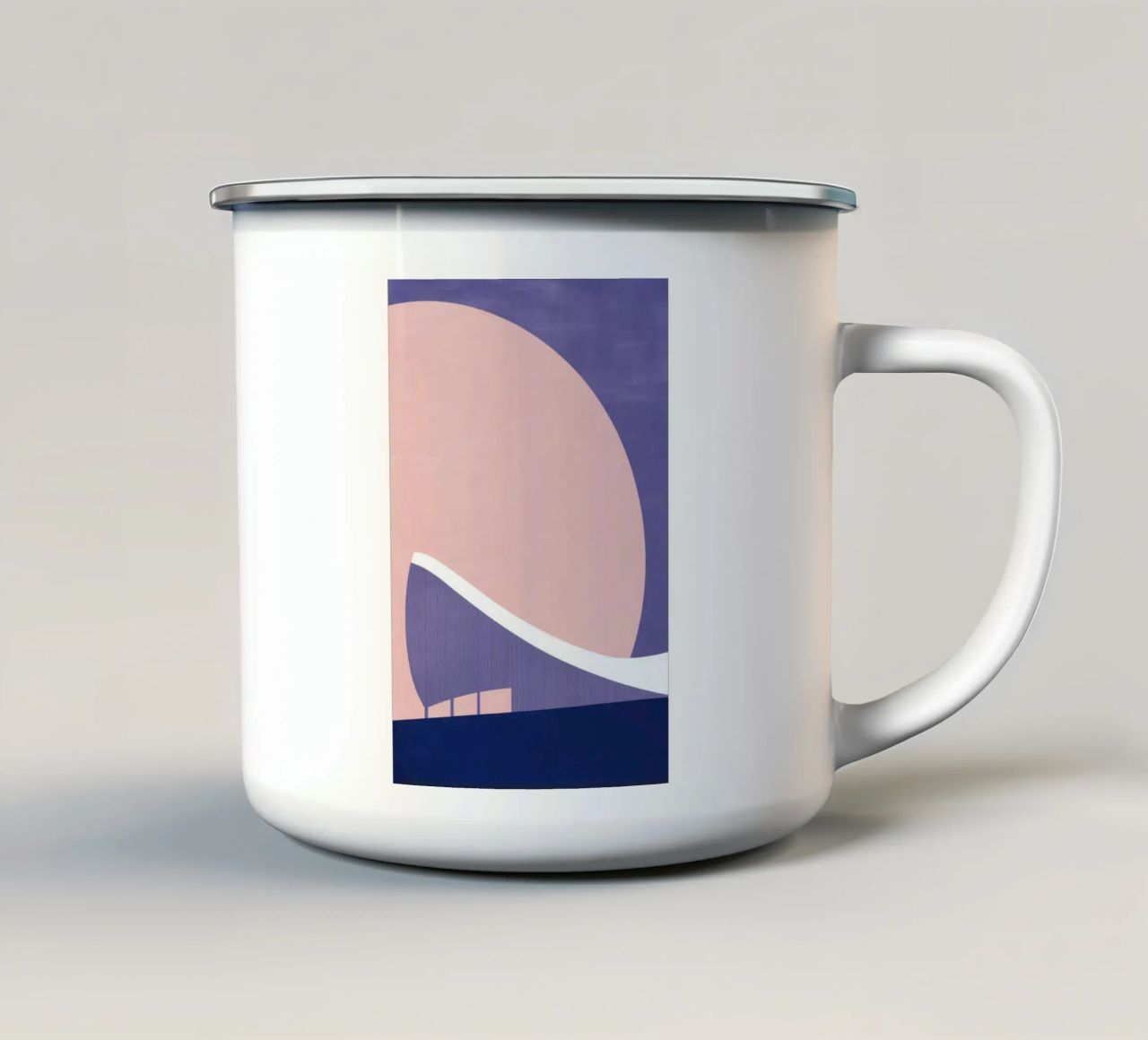 Solar Helsinki - Linee nordiche al tramonto tazza in smalto da Minimalistic