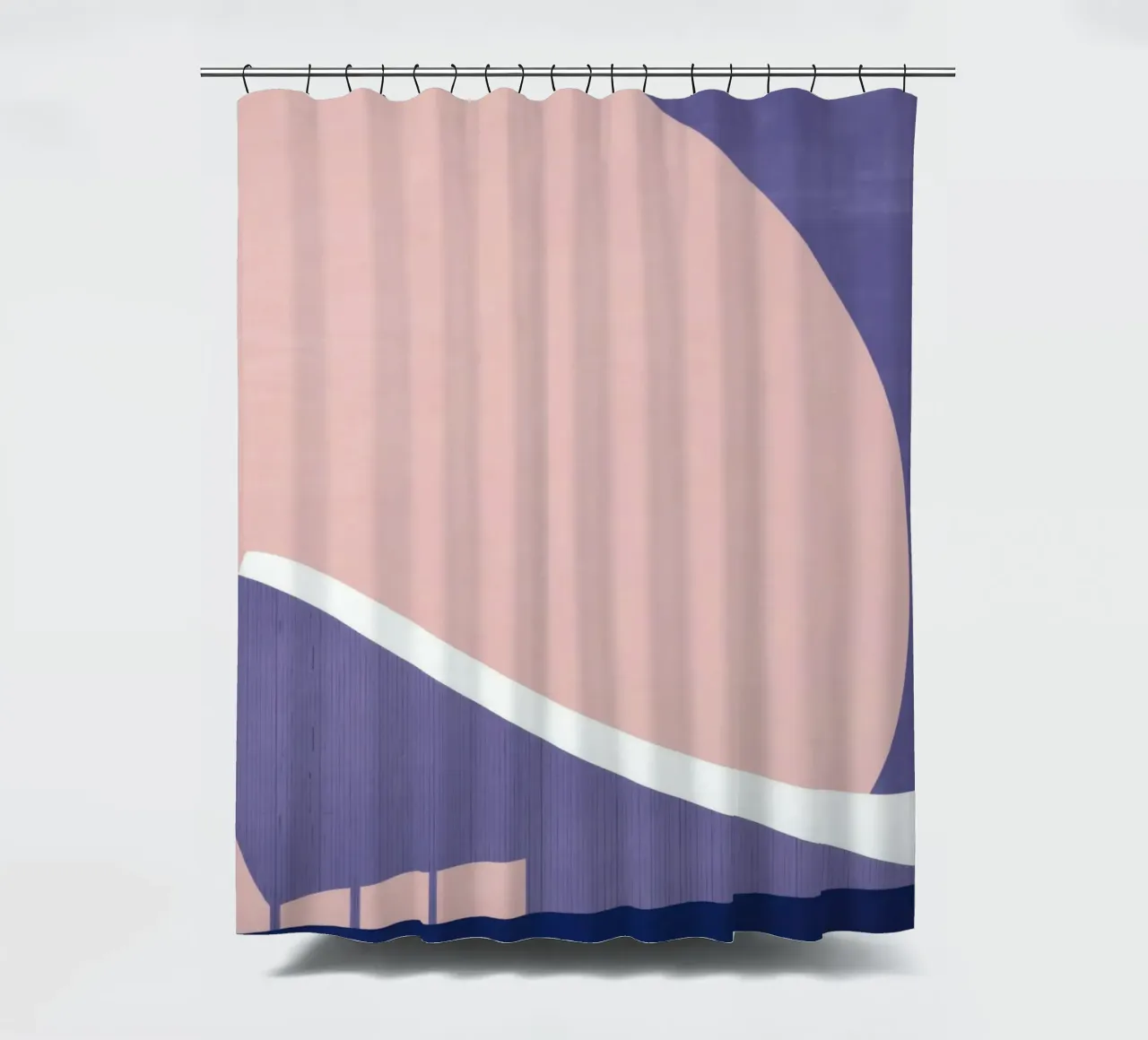 Helsinki Solar - Nordische Linien in der Abenddämmerung Duschvorhang von Affiches Minimalistes