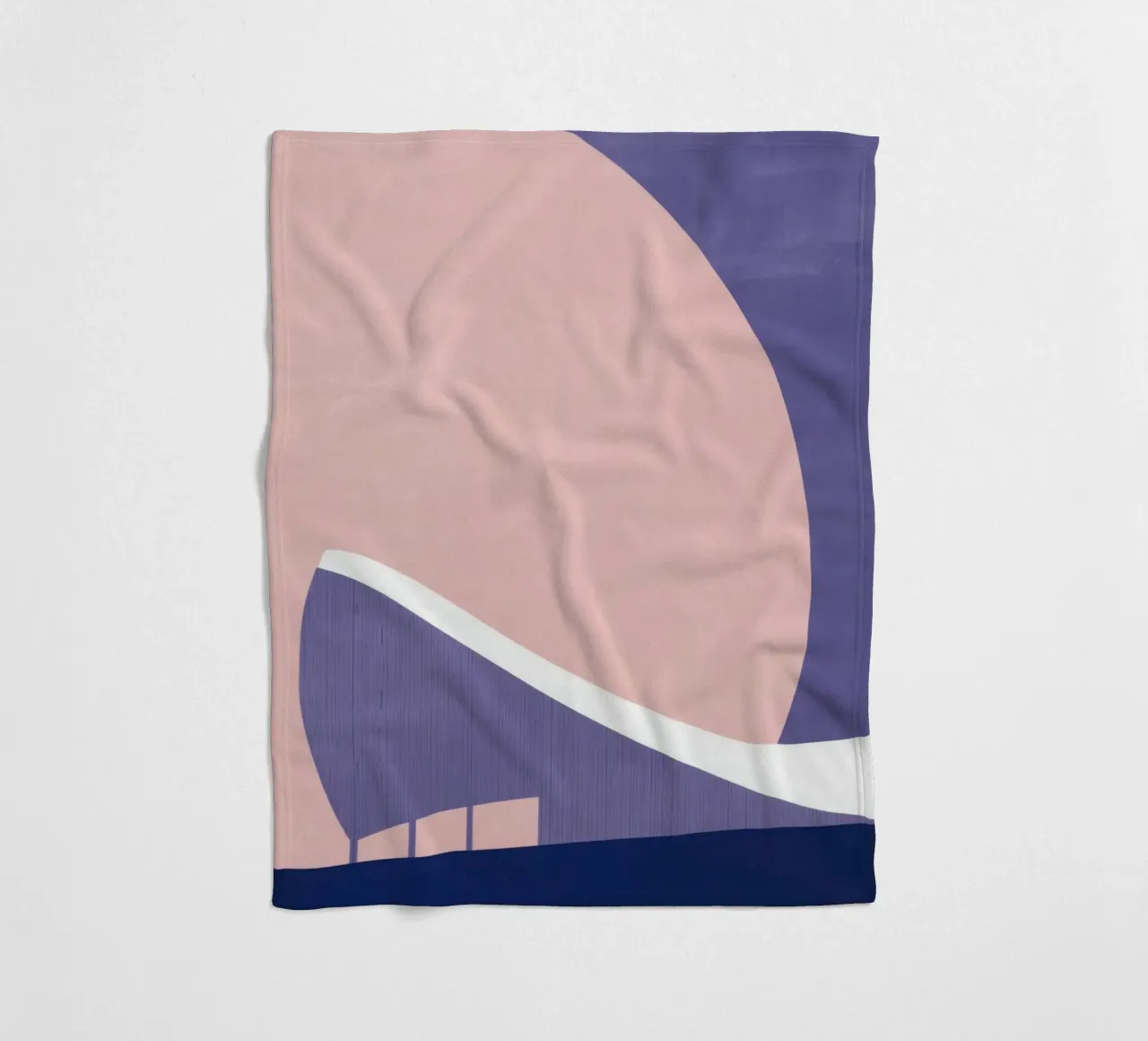 Solar Helsinki - Nordic lines at dusk fleece blanket by Affiches Minimalistes