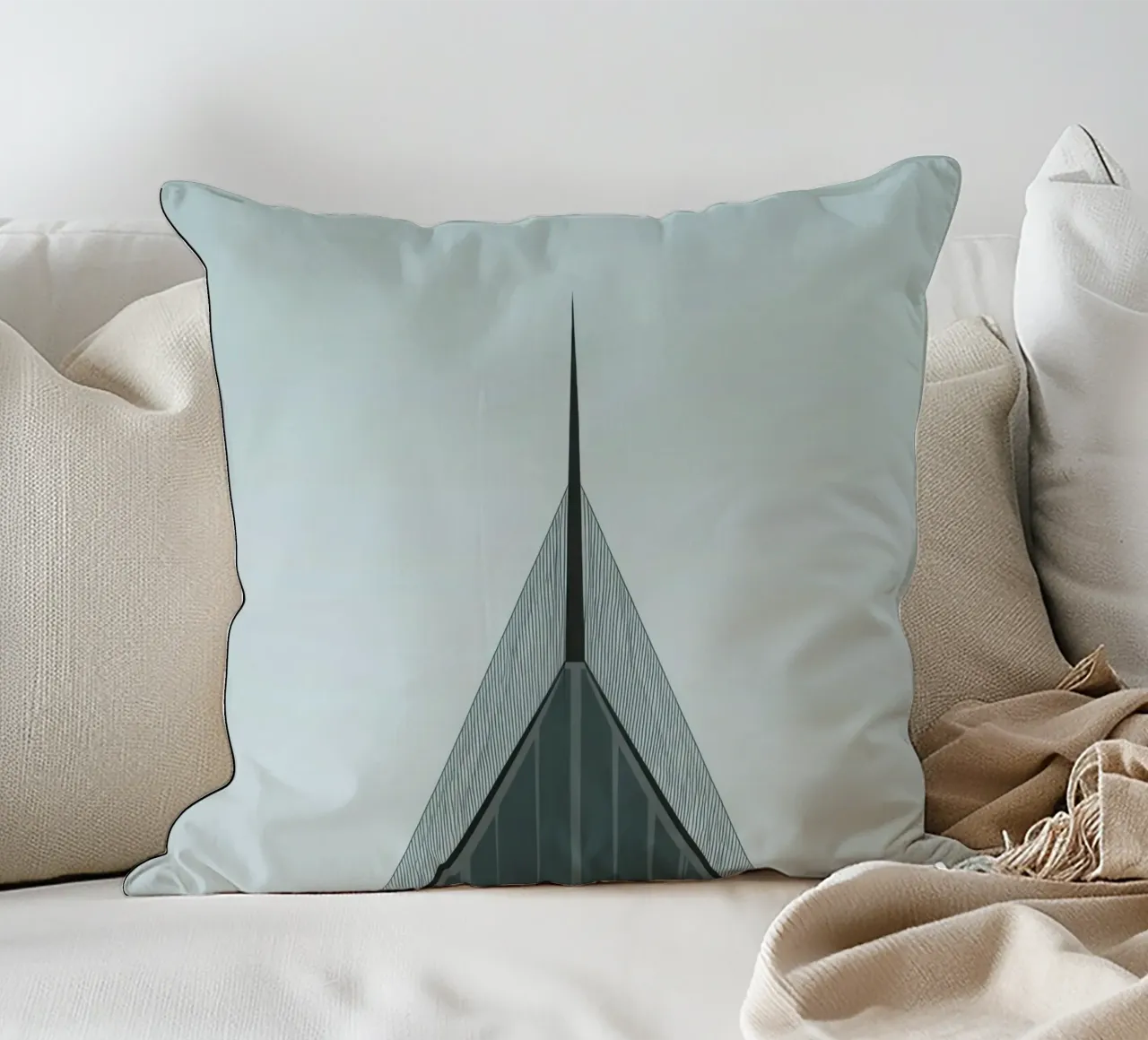 Oslo Vertical - The razor-sharp beauty of architecture decorative cushion by Minimalistic
