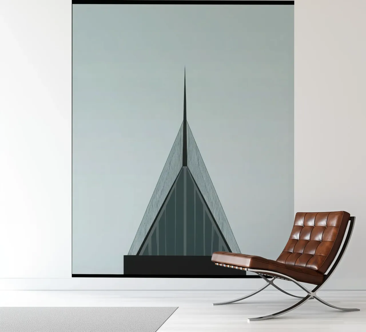 Oslo Vertical - The razor-sharp beauty of architecture photo wallpaper by Affiches Minimalistes