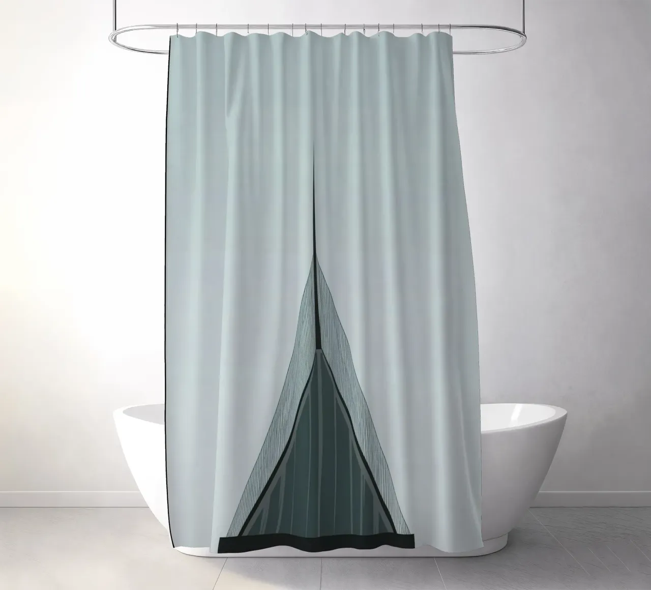Oslo Vertical - The razor-sharp beauty of architecture shower curtain by Minimalistic