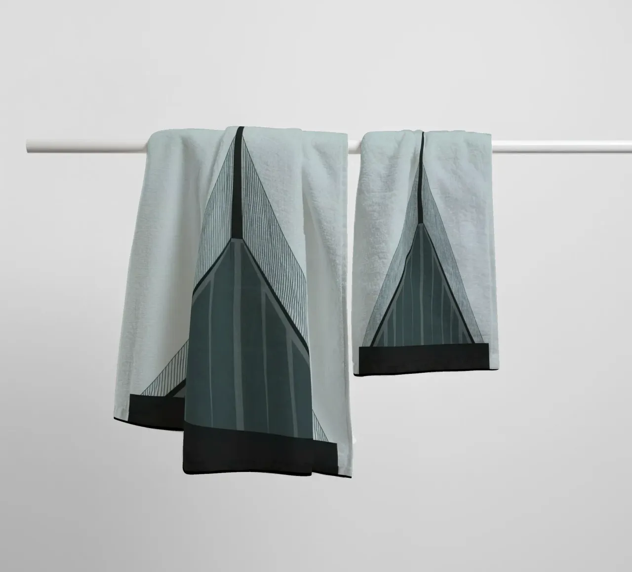 Oslo Vertical - The razor-sharp beauty of architecture towel by Affiches Minimalistes
