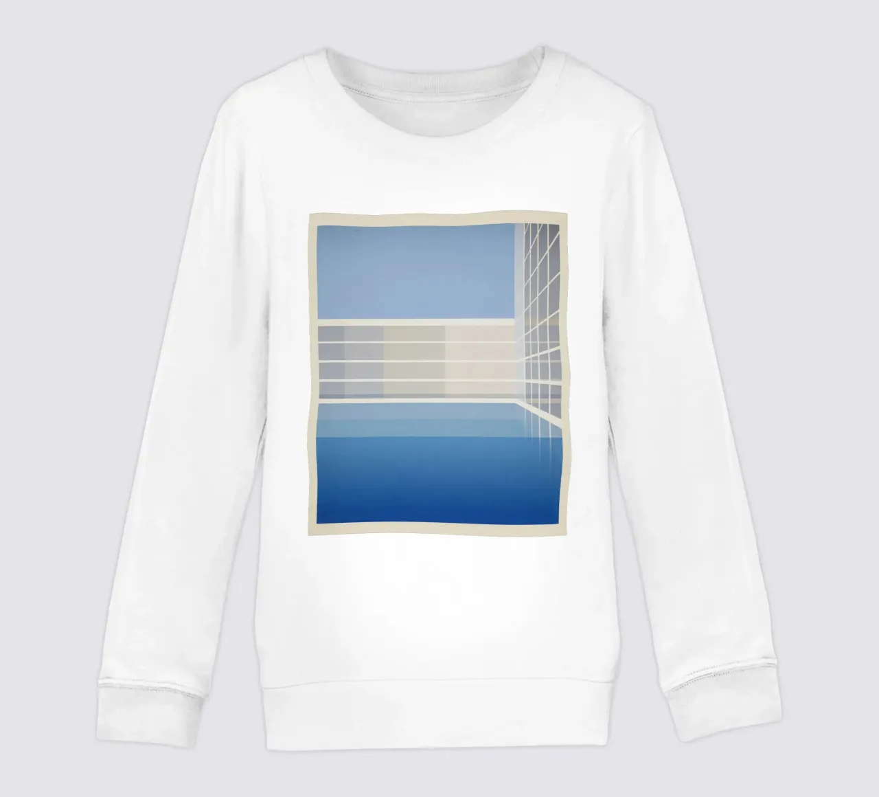 Copenhagen Piscine - Graphic silence and northern light kids sweatshirt by Affiches Minimalistes