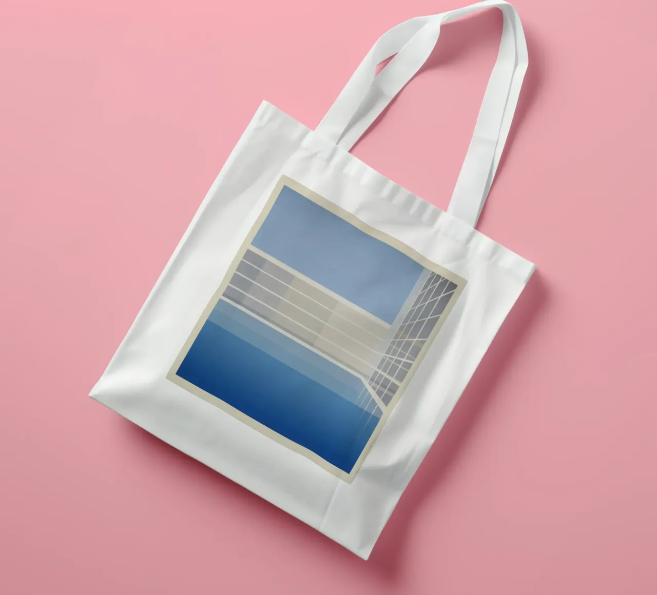 Copenhagen Piscine - Silenzio grafico e luce del nord borsa in juta da Affiches Minimalistes