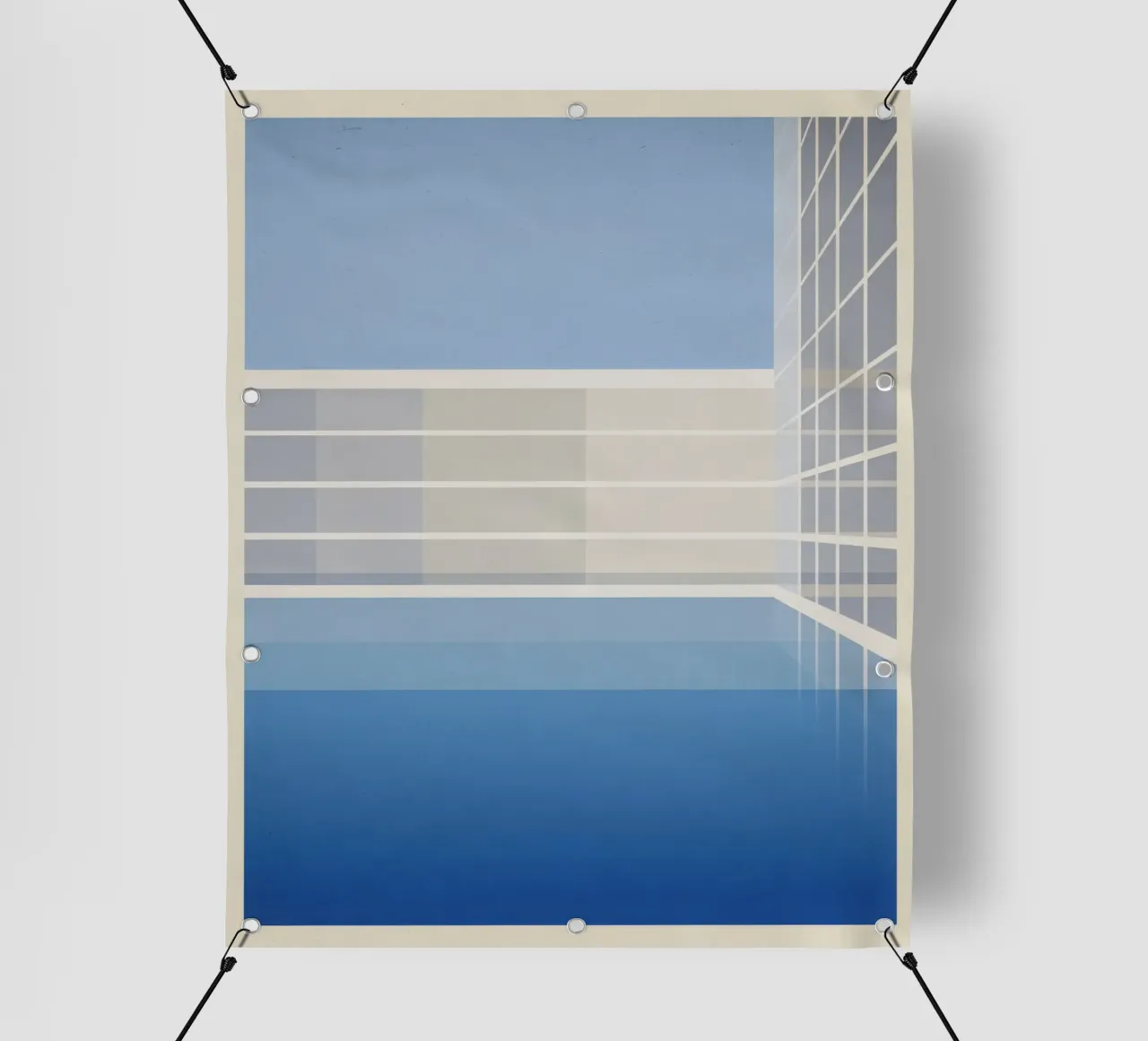 Copenhagen Piscine - Silenzio grafico e luce del nord telo in pvc da Affiches Minimalistes