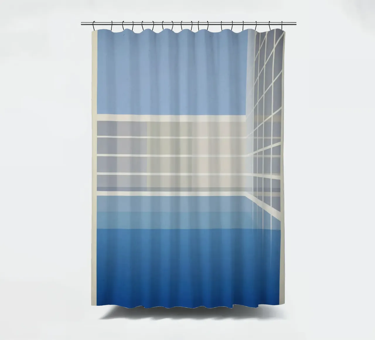 Copenhagen Piscine - Silenzio grafico e luce del nord tenda da doccia da Affiches Minimalistes
