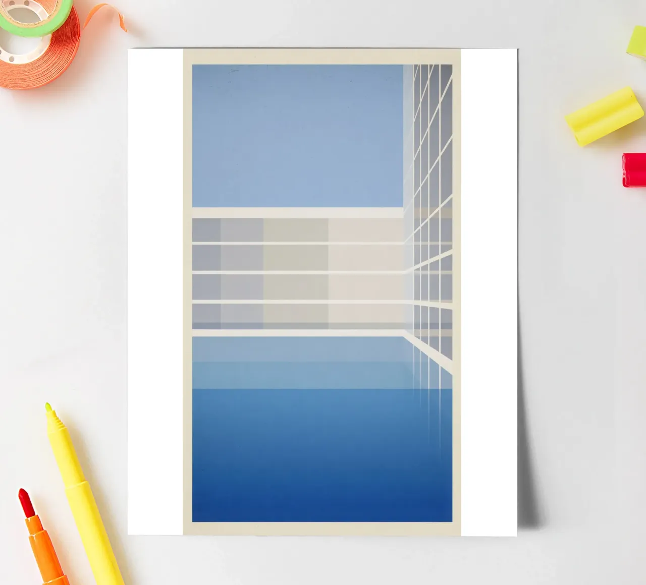 Copenhagen Piscine - Silenzio grafico e luce del nord foglio adesivo da Affiches Minimalistes