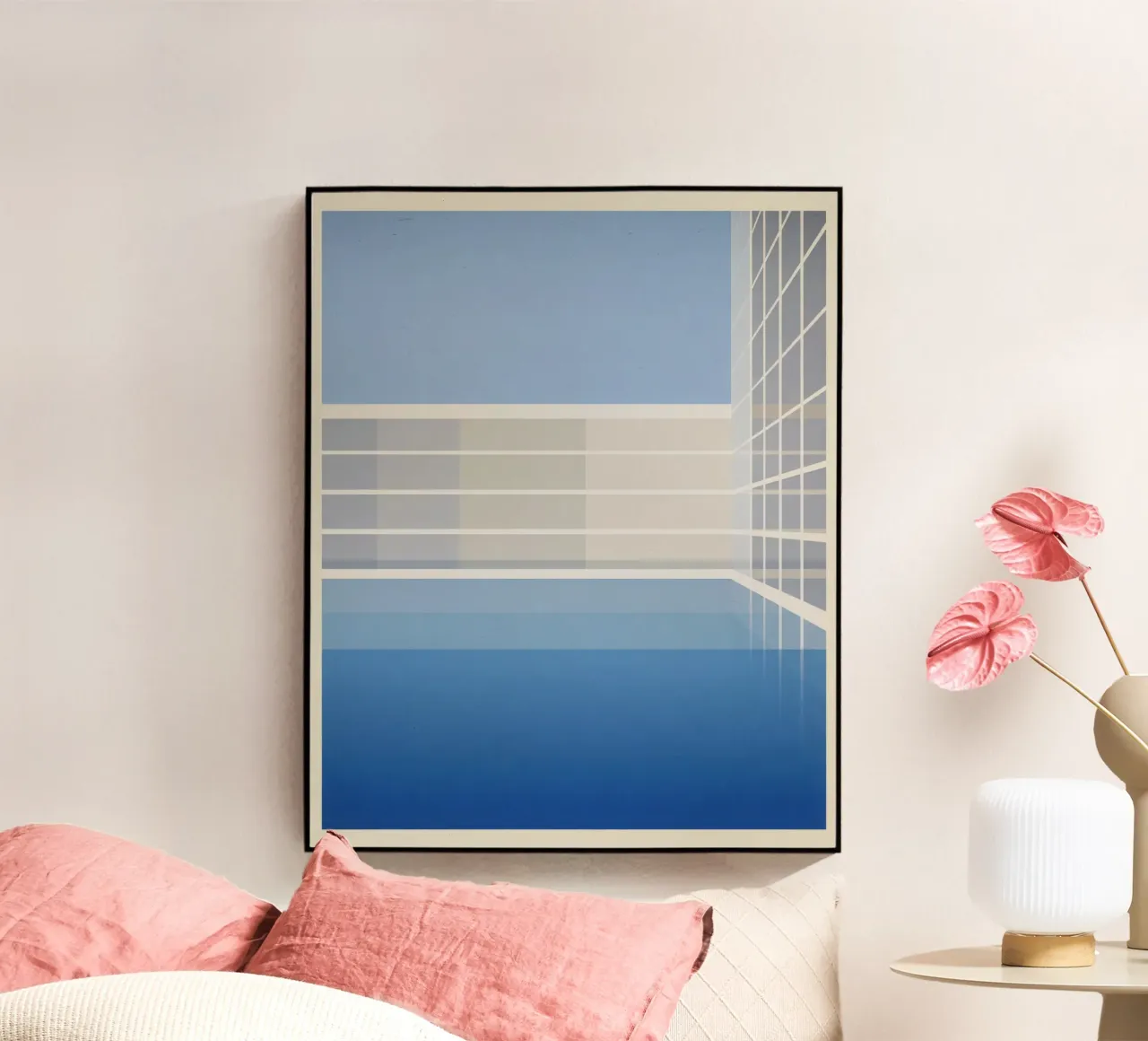 Copenhagen Piscine - Silenzio grafico e luce del nord plexiglass da Affiches Minimalistes