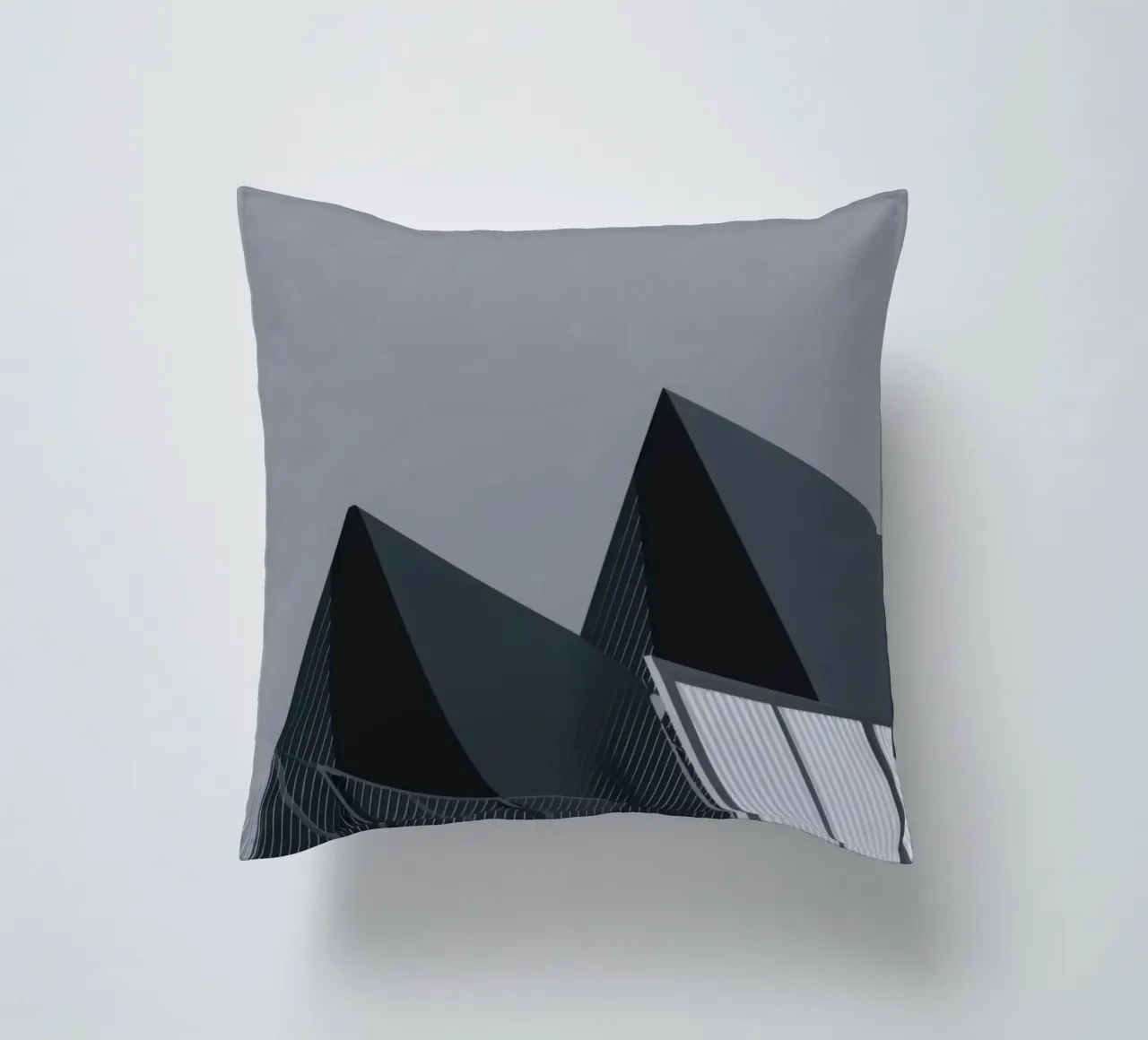 Reykjavik Oblique - Cold angles and raw light decorative cushion by Affiches Minimalistes