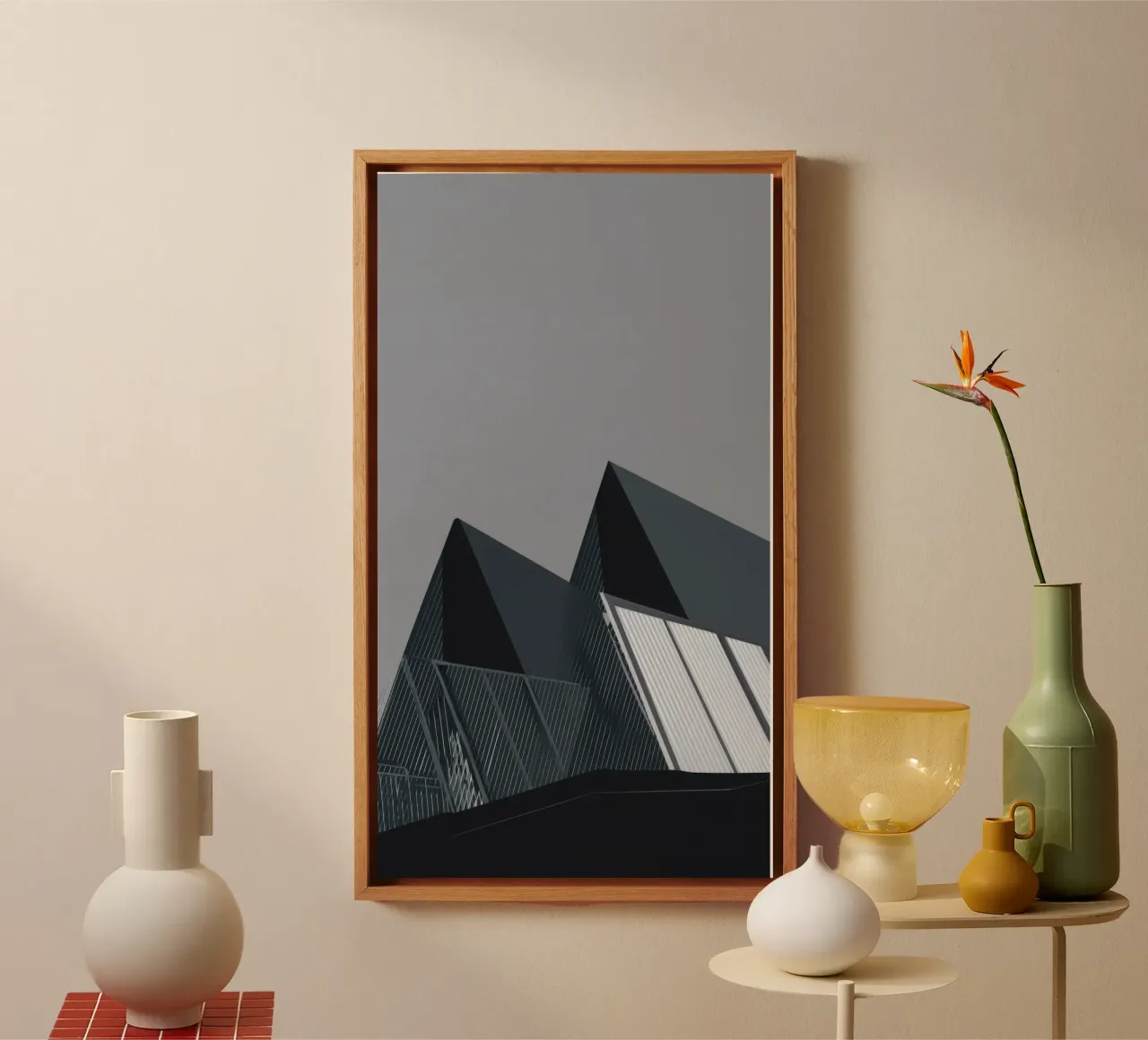 Reykjavik Oblique - Angoli freddi e luce cruda tela con Cornice a cassetta da Affiches Minimalistes
