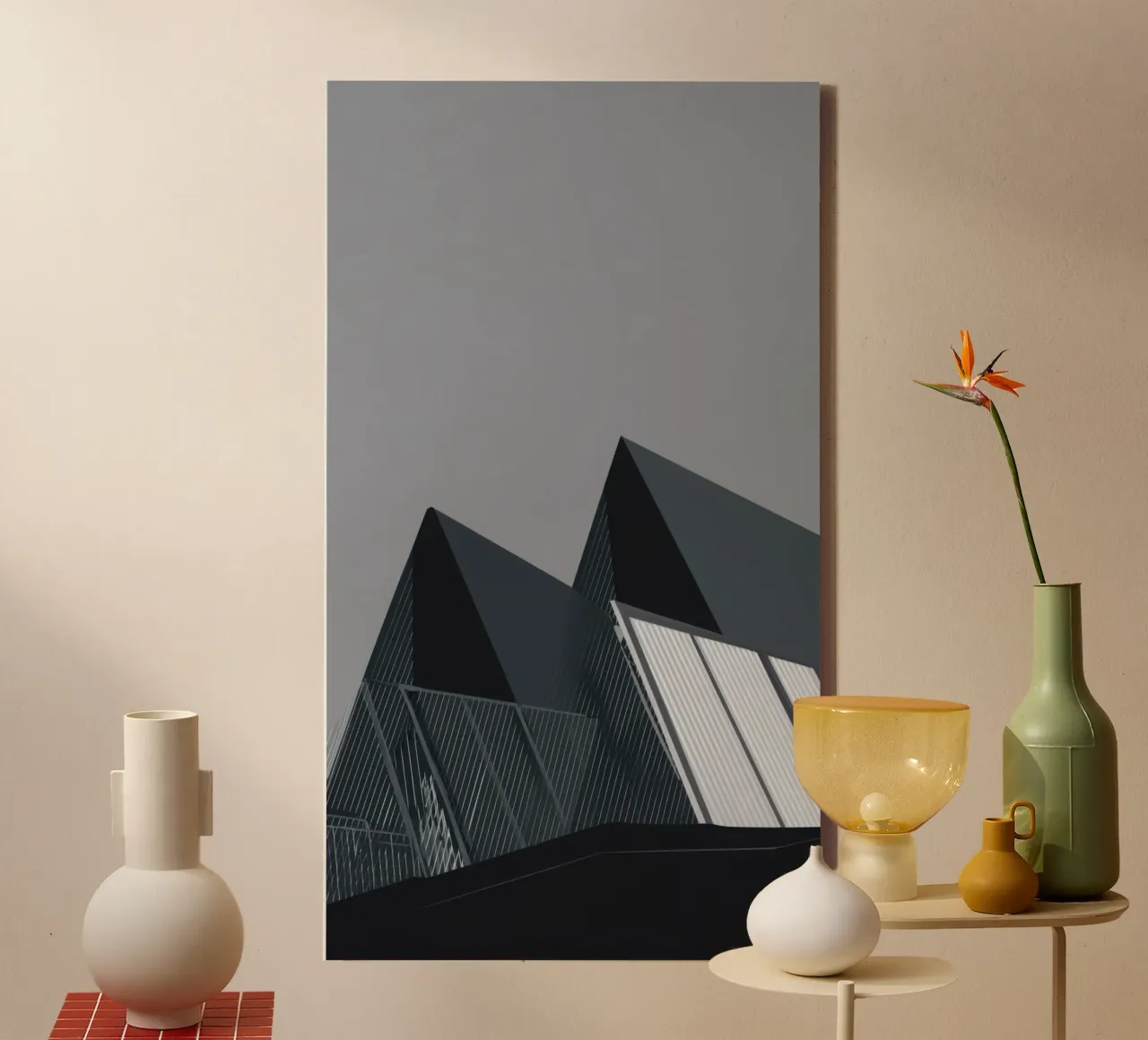 Reykjavik Oblique - Angoli freddi e luce cruda tela con Cornice a cassetta da Affiches Minimalistes