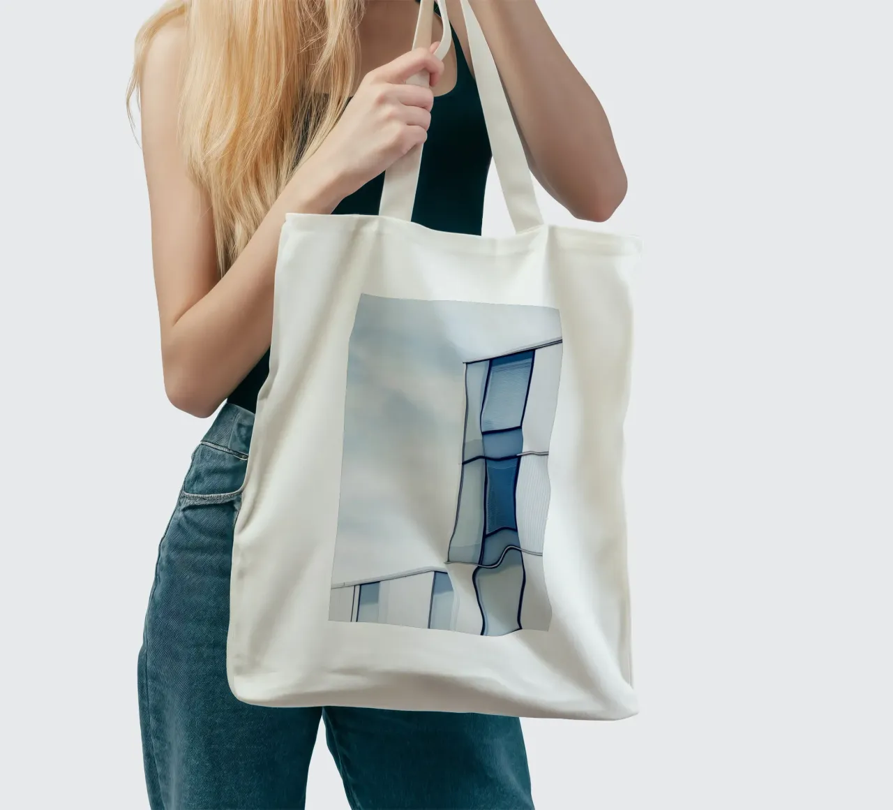 Helsinki Modulée - Soft light on Nordic modernity tote bag by Affiches Minimalistes