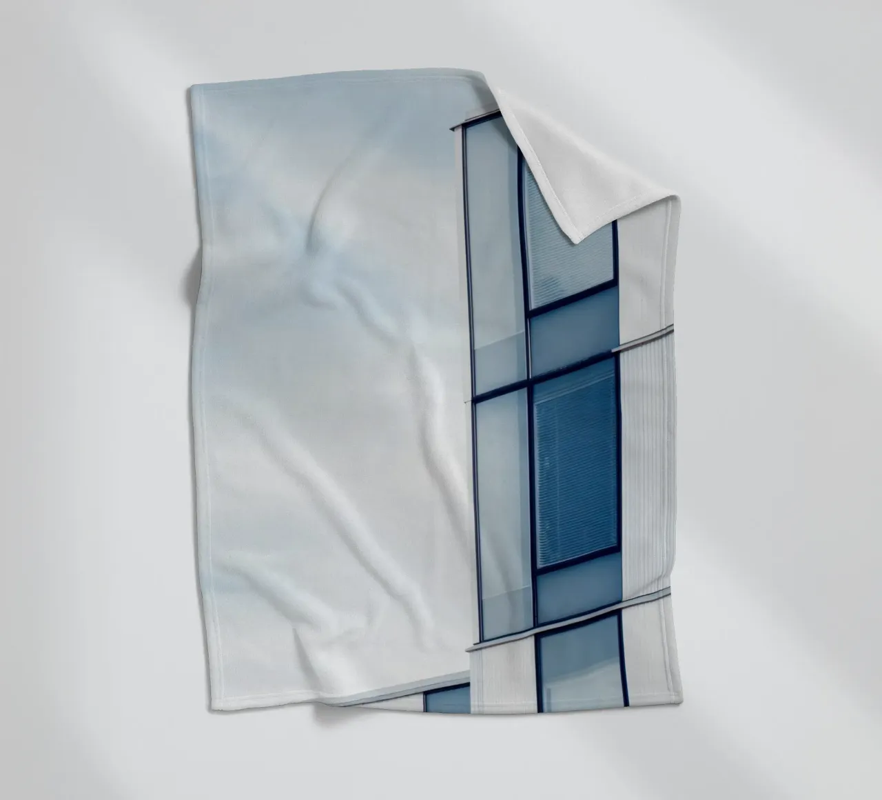 Helsinki Modulée - Soft light on Nordic modernity fleece blanket by Affiches Minimalistes