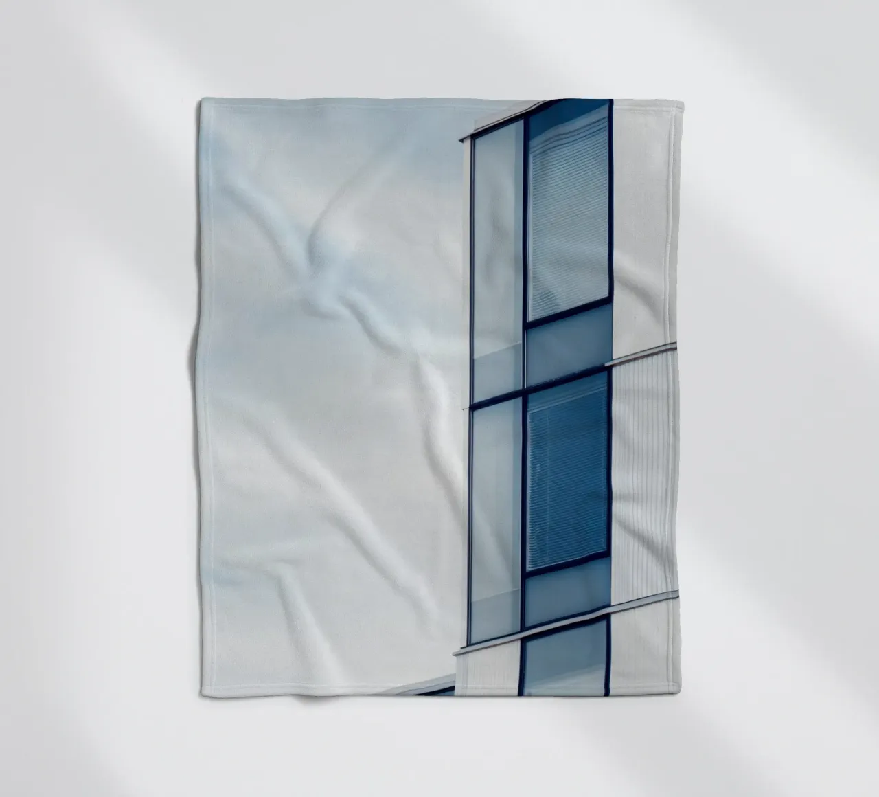 Helsinki Modulée - Soft light on Nordic modernity fleece blanket by Affiches Minimalistes