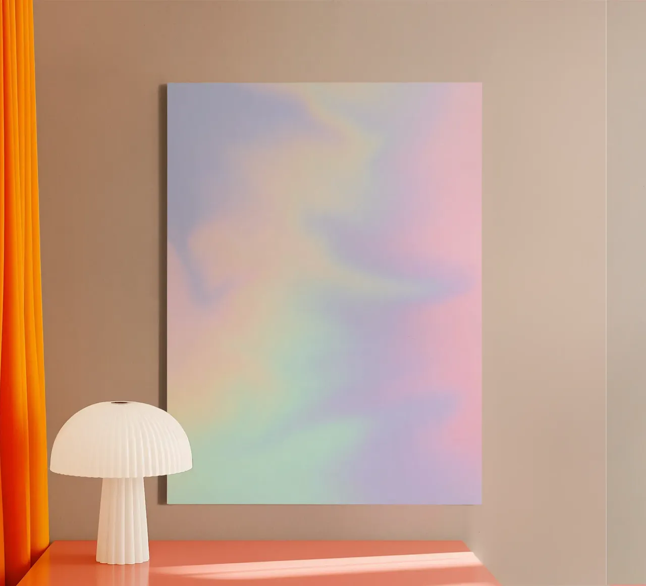 Poster Pastel Aura, arte murale colorata, stampa moderna tela con Cornice a cassetta da Dreamscape