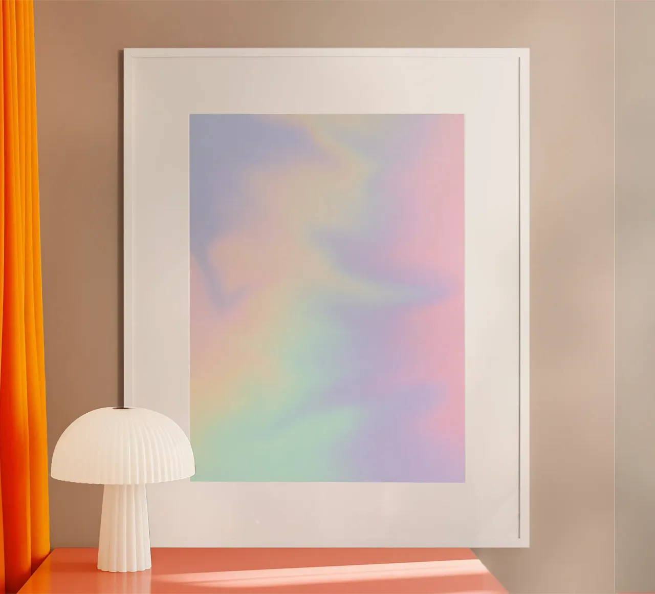 Poster Pastel Aura, arte murale colorata, stampa moderna poster con telaio in legno da Dreamscape