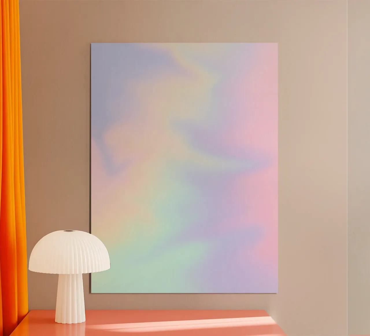Poster Pastel Aura, arte murale colorata, stampa moderna poster con telaio in legno da Dreamscape