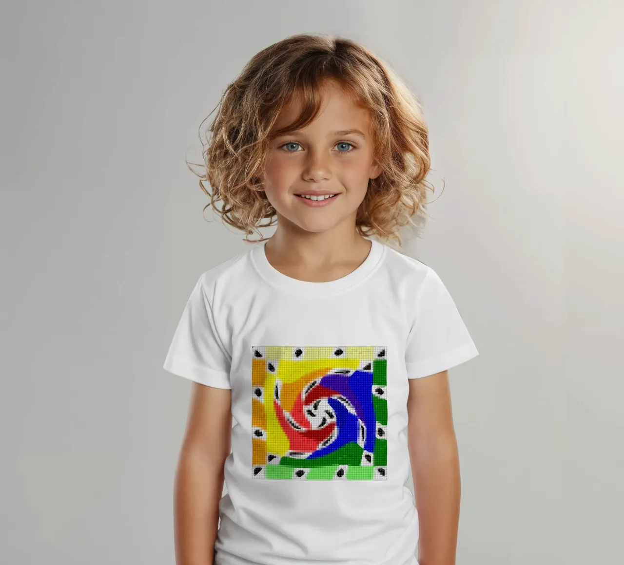Spirale in colori vivaci - mosaico di pietre squadrate t-shirt bambini da Gürsel Yesil Digital Art