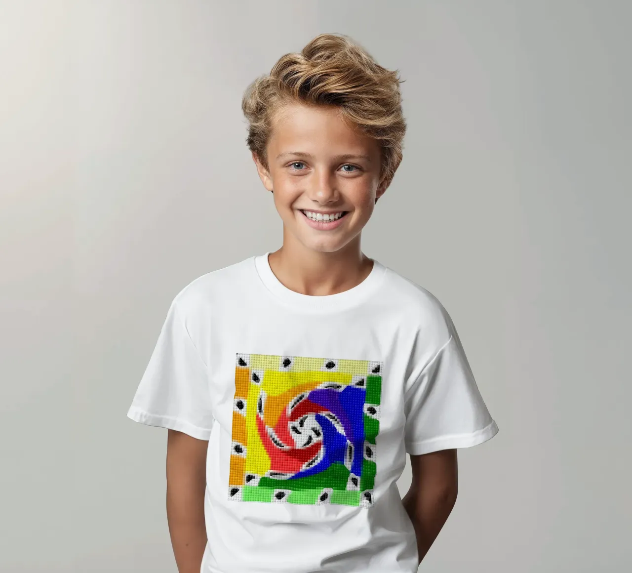 Spirale in colori vivaci - mosaico di pietre squadrate t-shirt bambini da Gürsel Yesil Digital Art