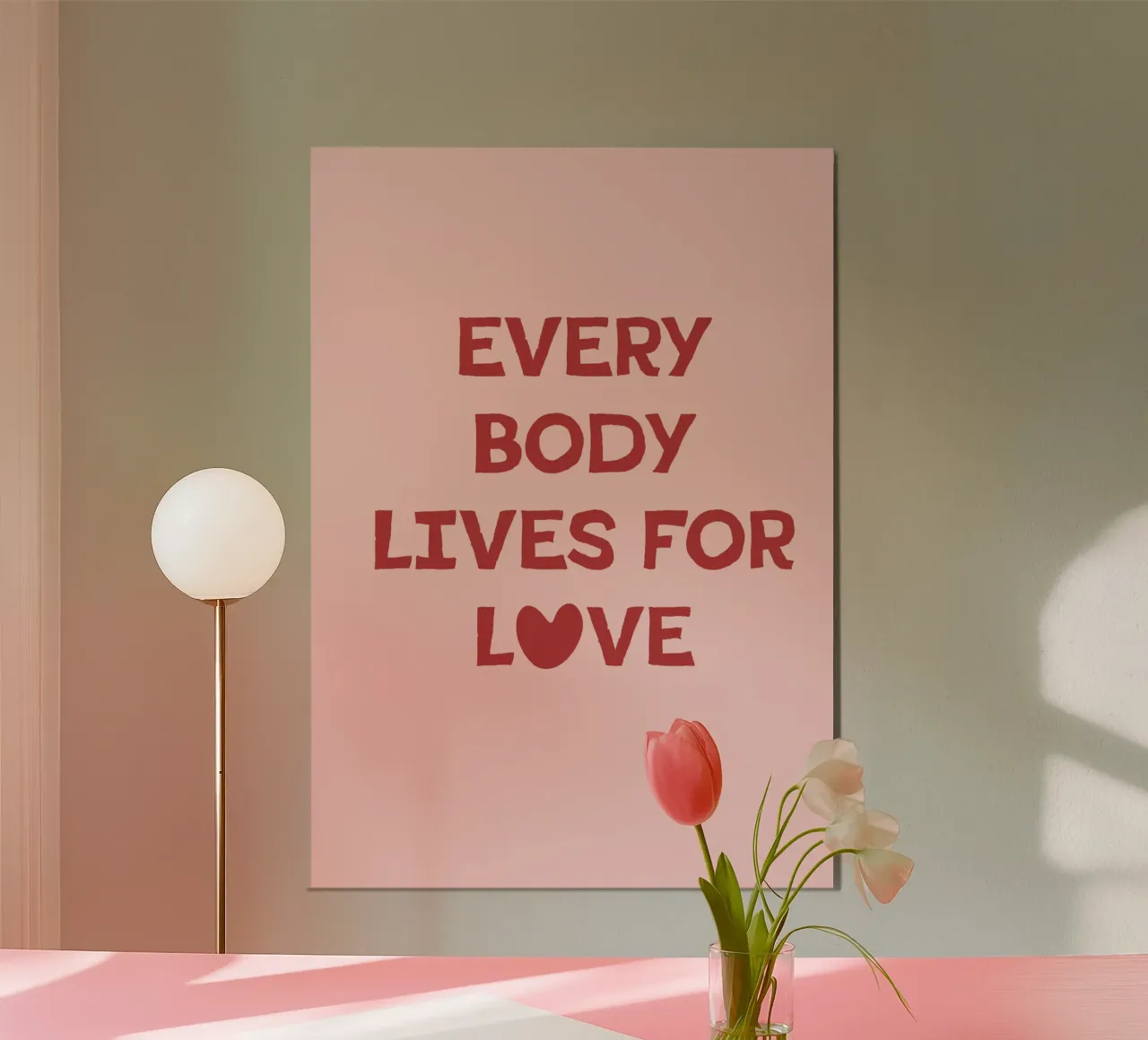live for love poster con telaio in legno da be.