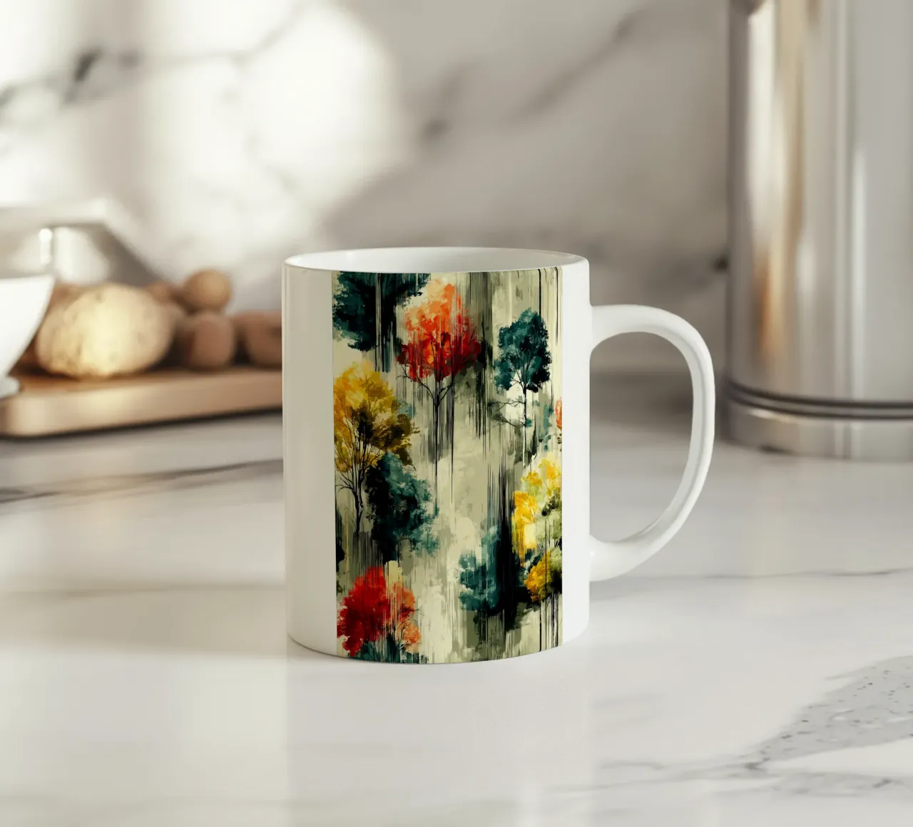 Magic forest ceramic mug by Justyna Jaszke JBJart