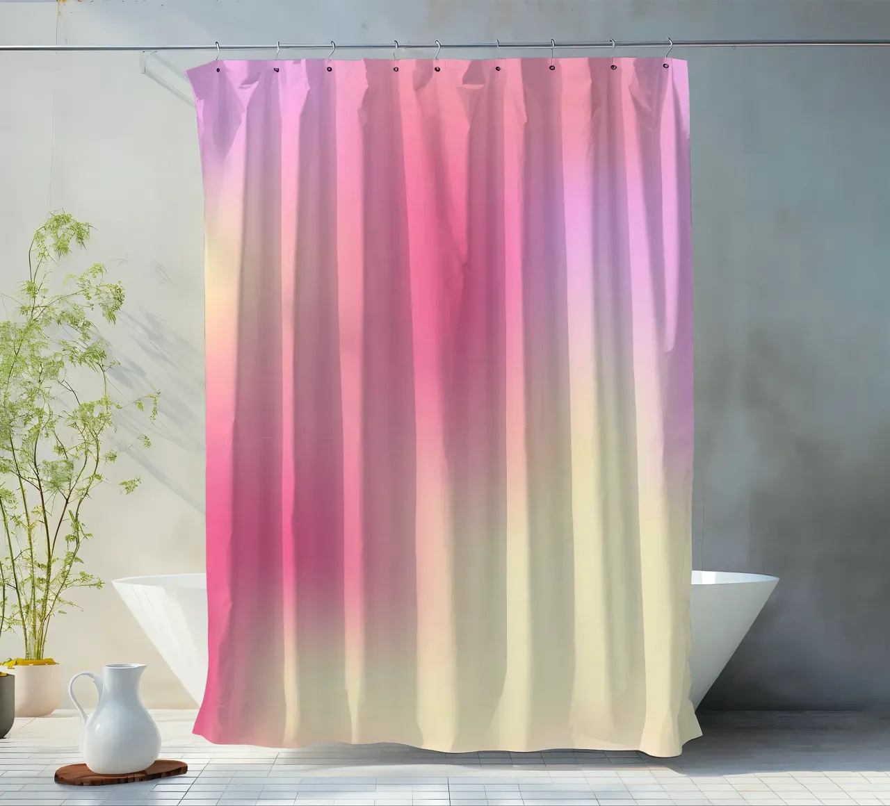 Gradient Pink Wall Art, Aura Poster shower curtain by Dreamscape