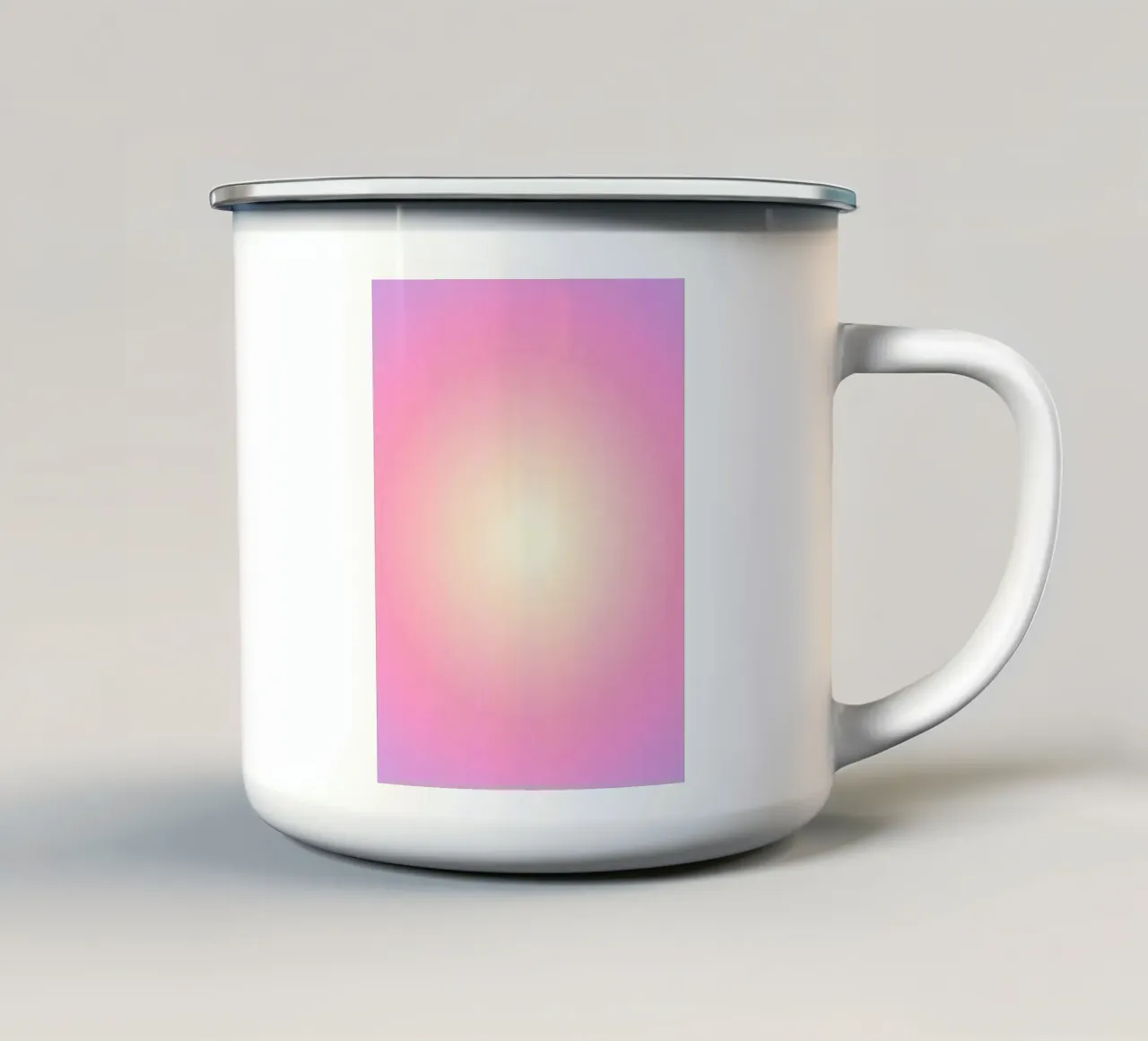 Rosa Aura, Gradient Art Emaille Tasse von Dreamscape