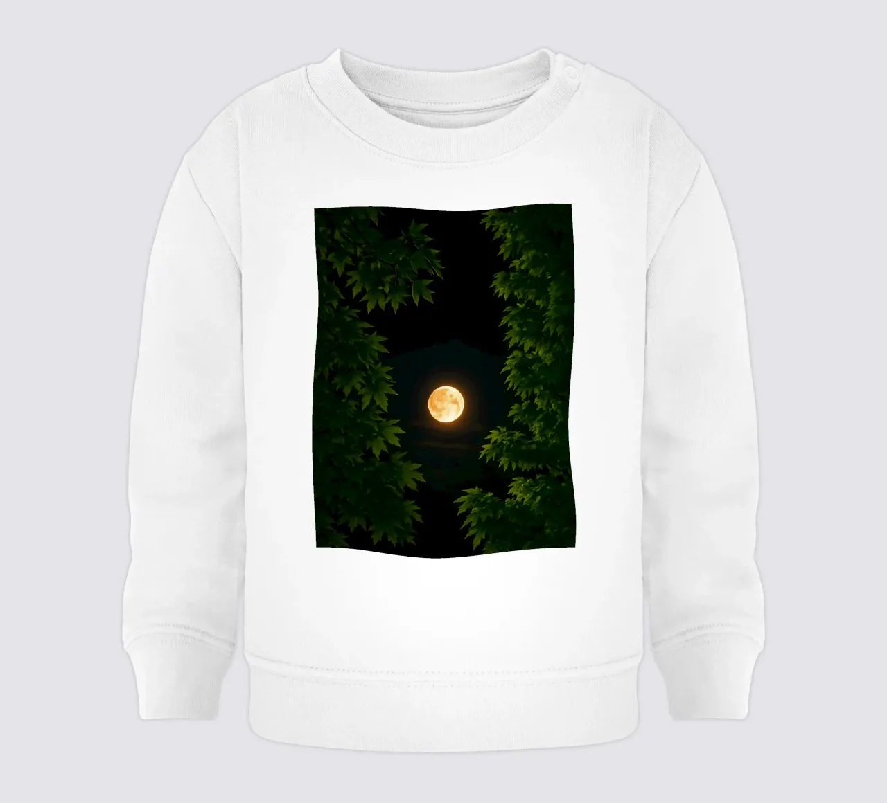 Moon through the trees baby sweatshirt by RealLifeMoments