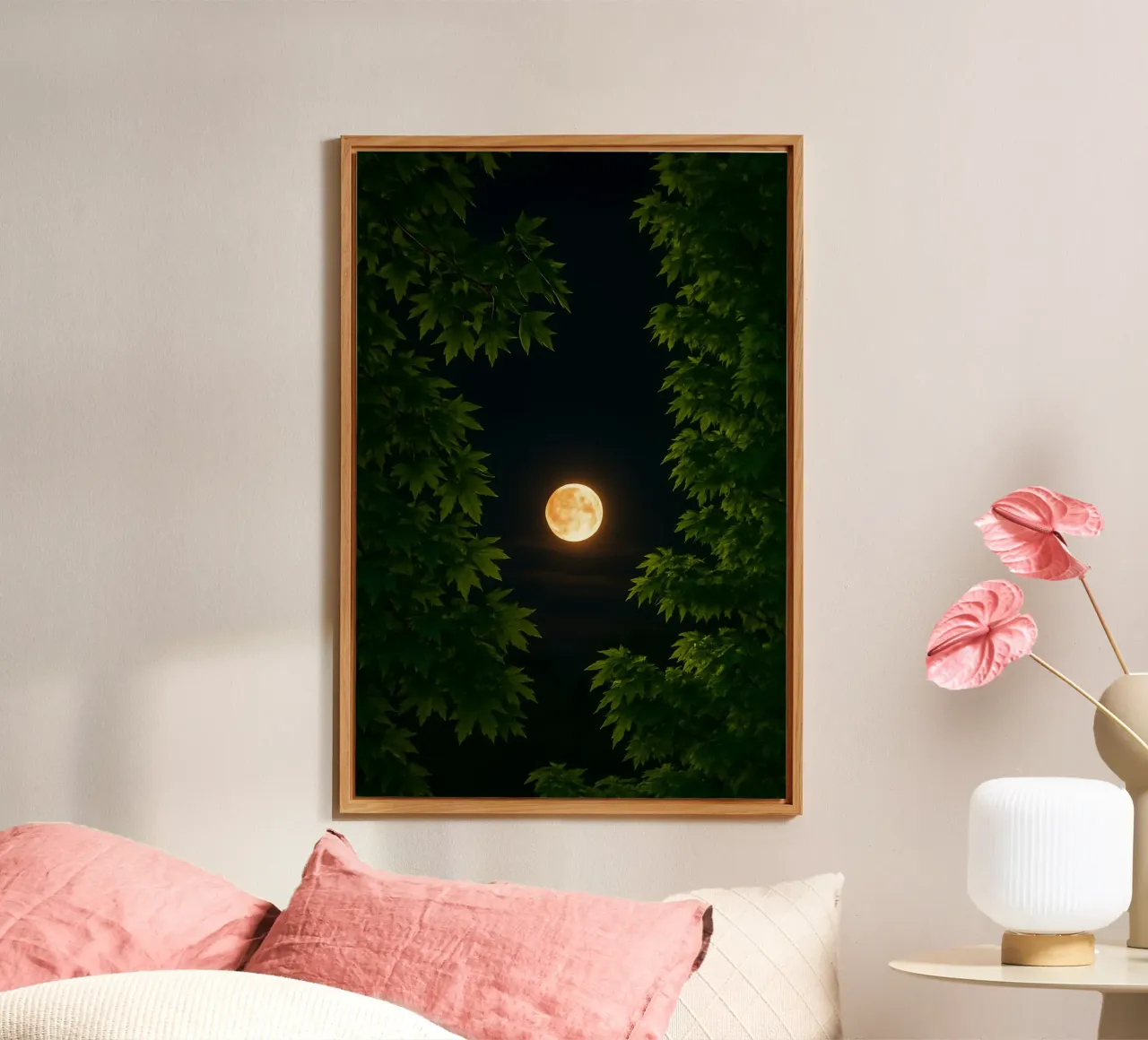 Moon through the trees alu-dibond by RealLifeMoments