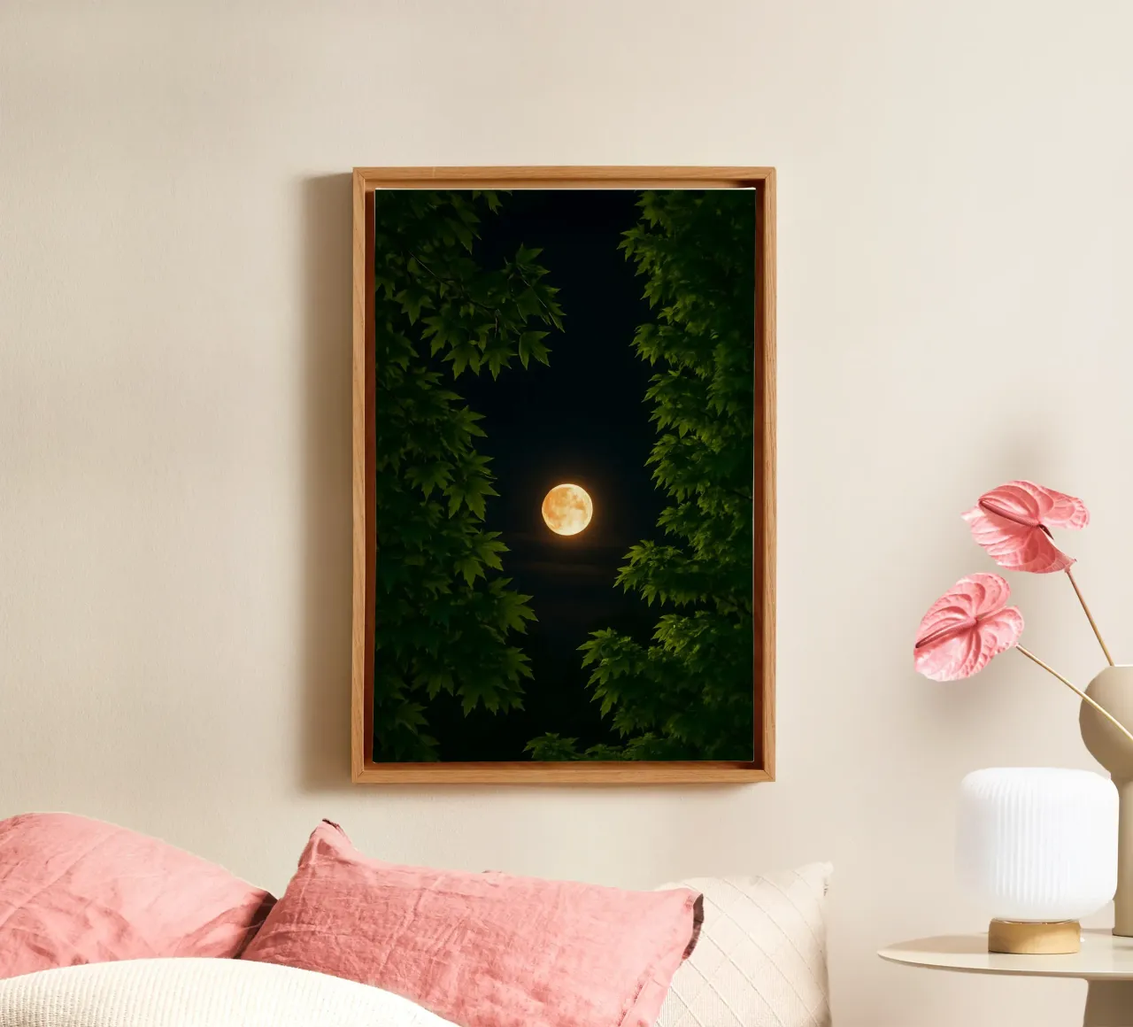 Moon through the trees canvas by RealLifeMoments